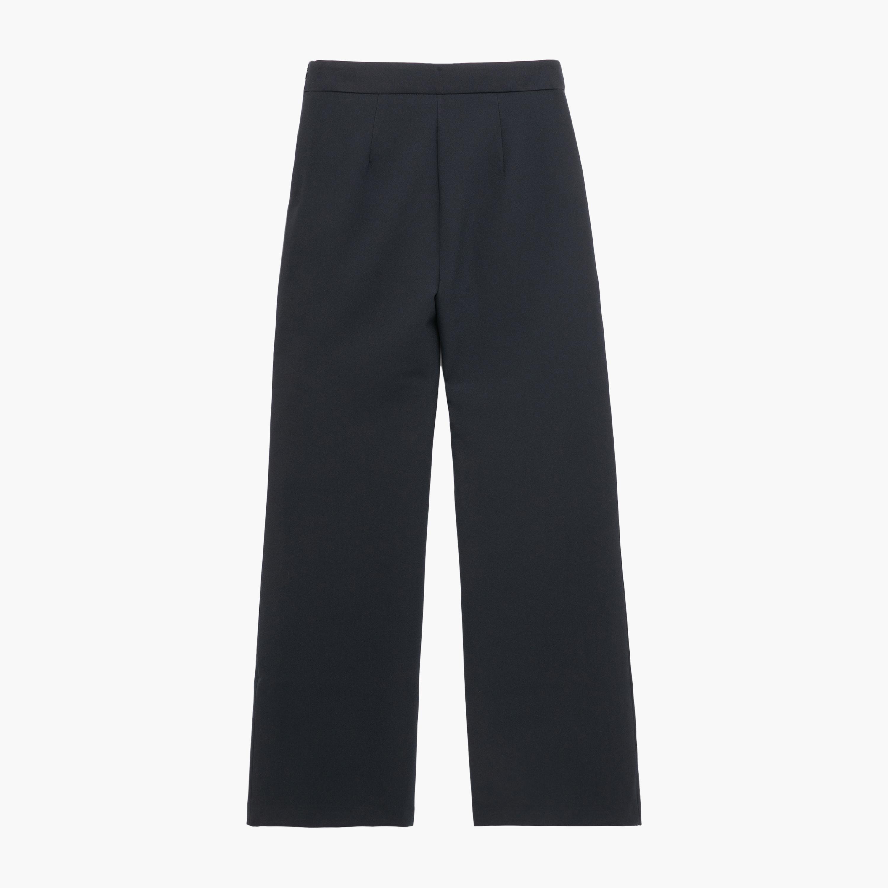 KOTON Blue Concealed Zip Women's Trousers-women-clothing-bottoms-trousers-image-4