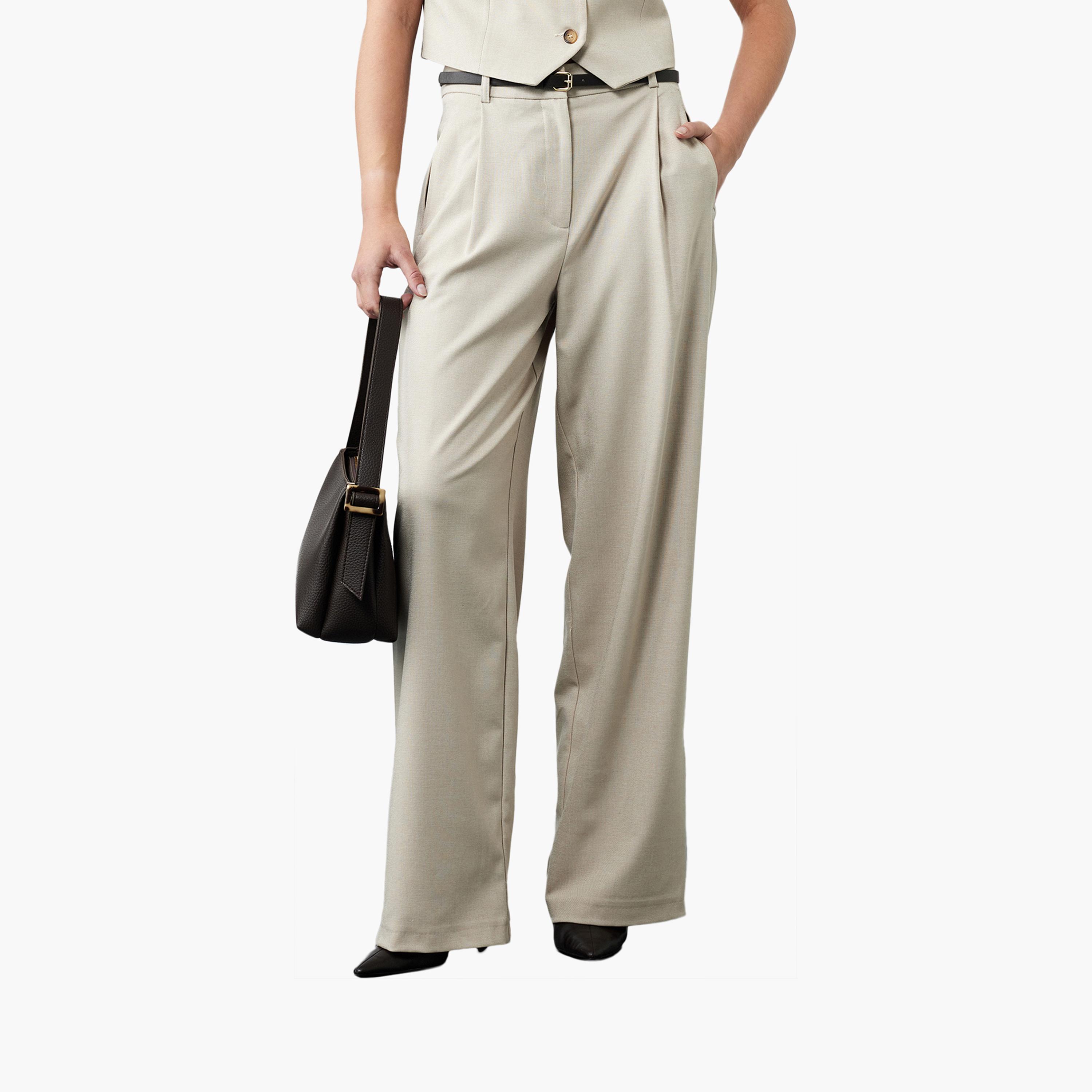 بنطلون نسائي بيج من كوتون-women-clothing-bottoms-trousers-image-1