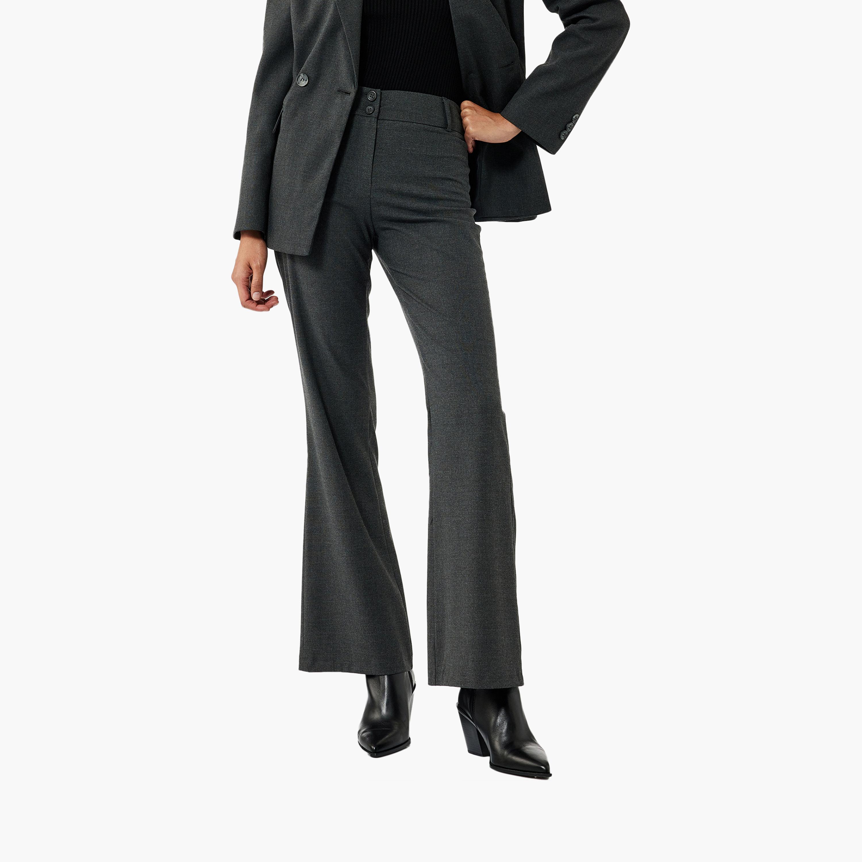 KOTON Grey Women's Trousers-women-clothing-bottoms-trousers-image-1