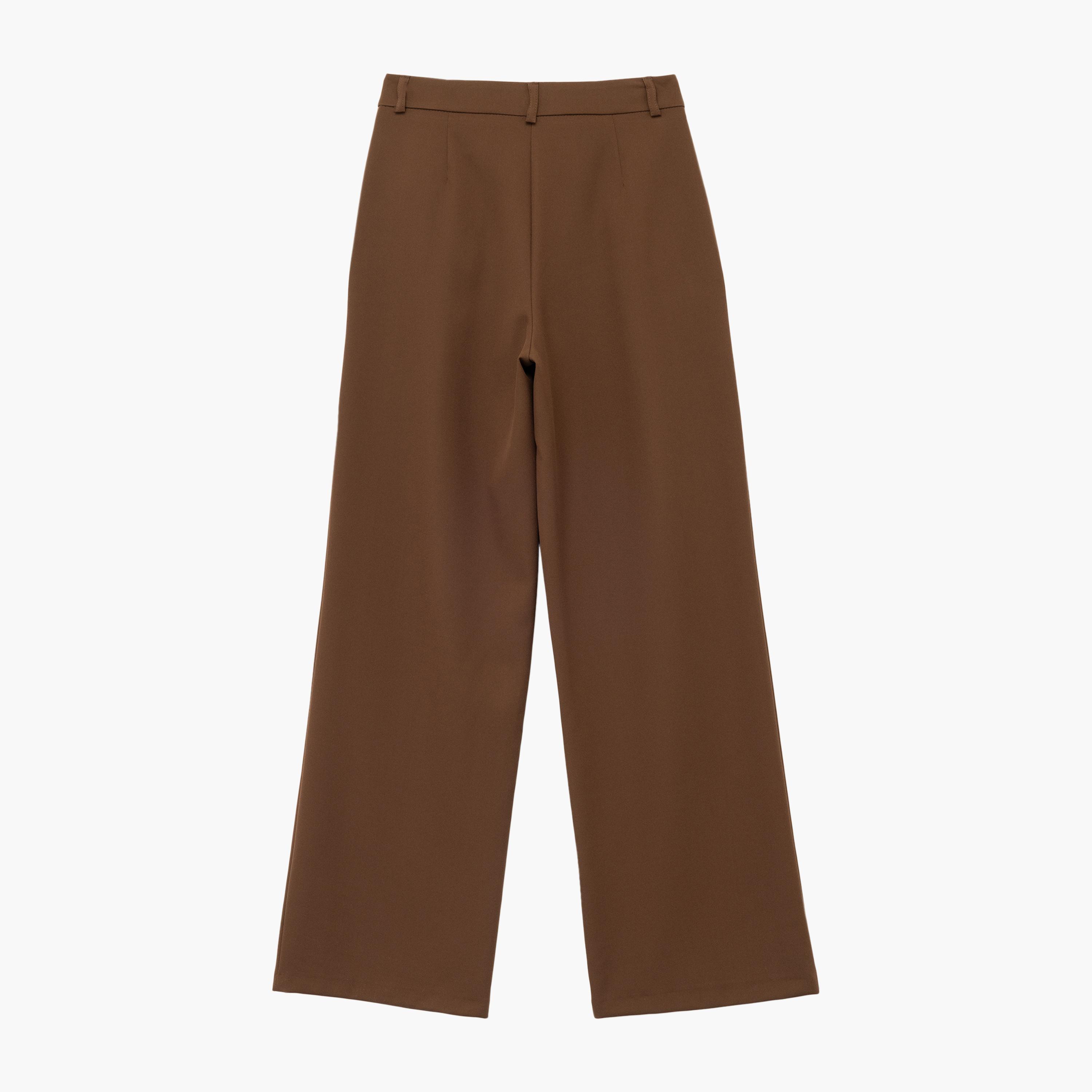 KOTON Brown Hook and Bar Women's Trousers-women-clothing-bottoms-trousers-image-4