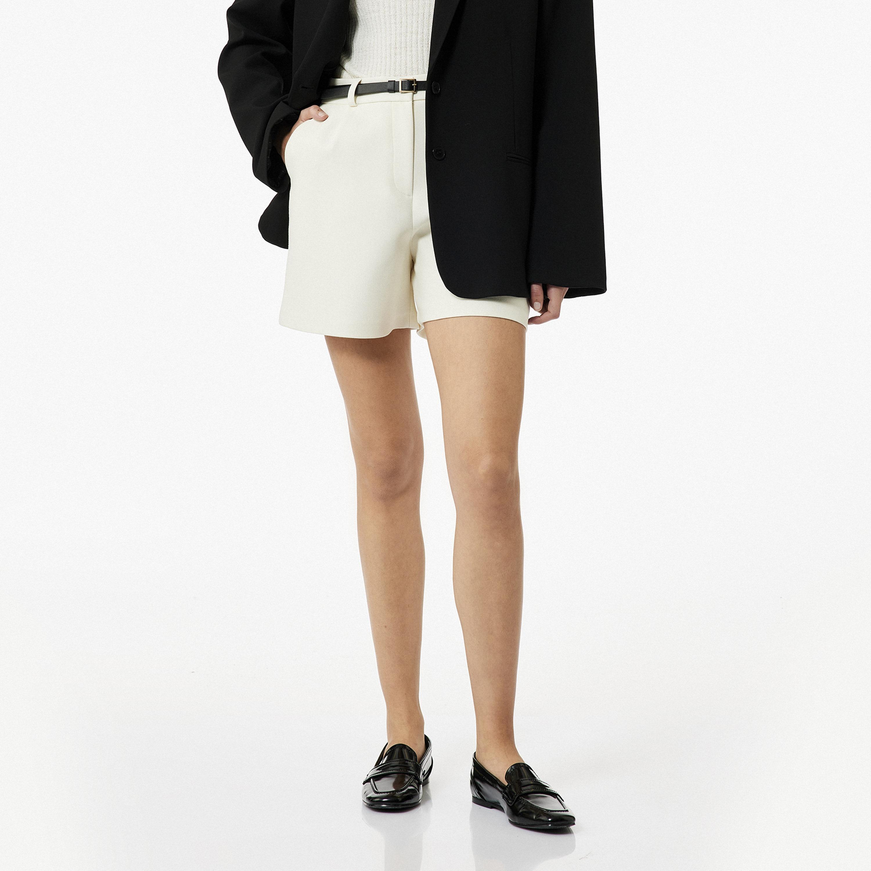 KOTON Plus Beige Zip Fly Women's Shorts-women-clothing-bottoms-shorts-image-1