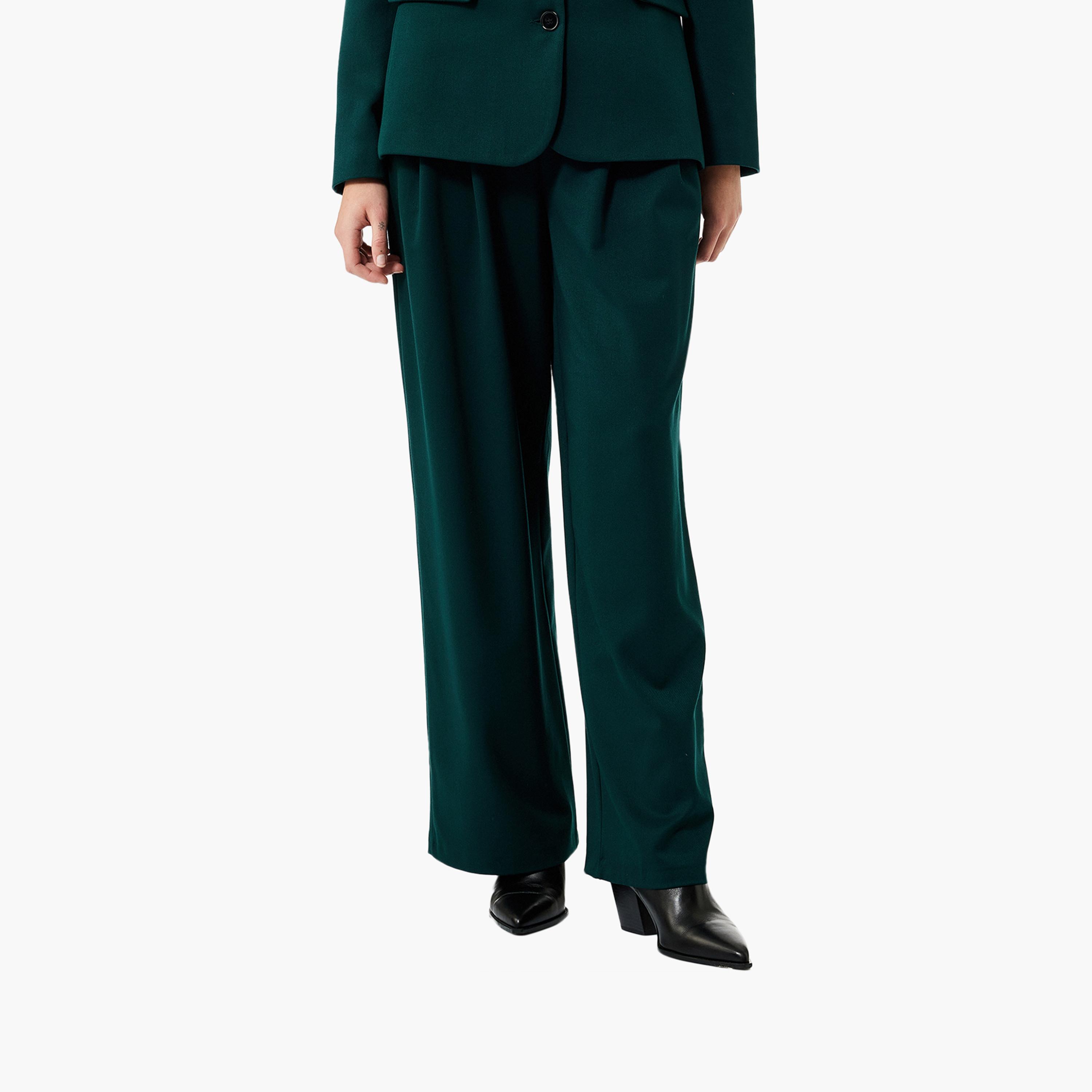 KOTON Green Hook and Bar Women's Trousers-women-clothing-bottoms-trousers-image-1