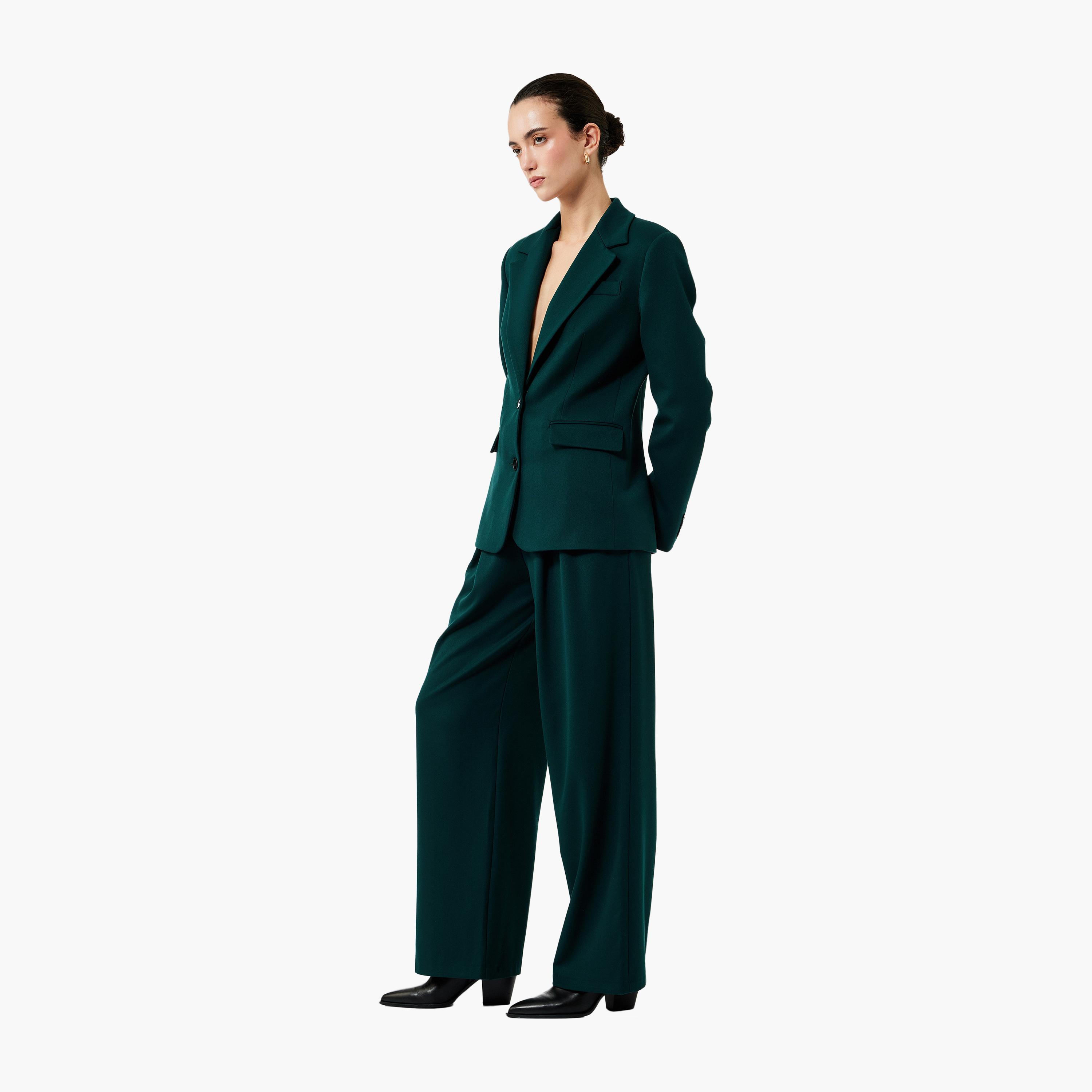 KOTON Green Hook and Bar Women's Trousers-women-clothing-bottoms-trousers-image-2