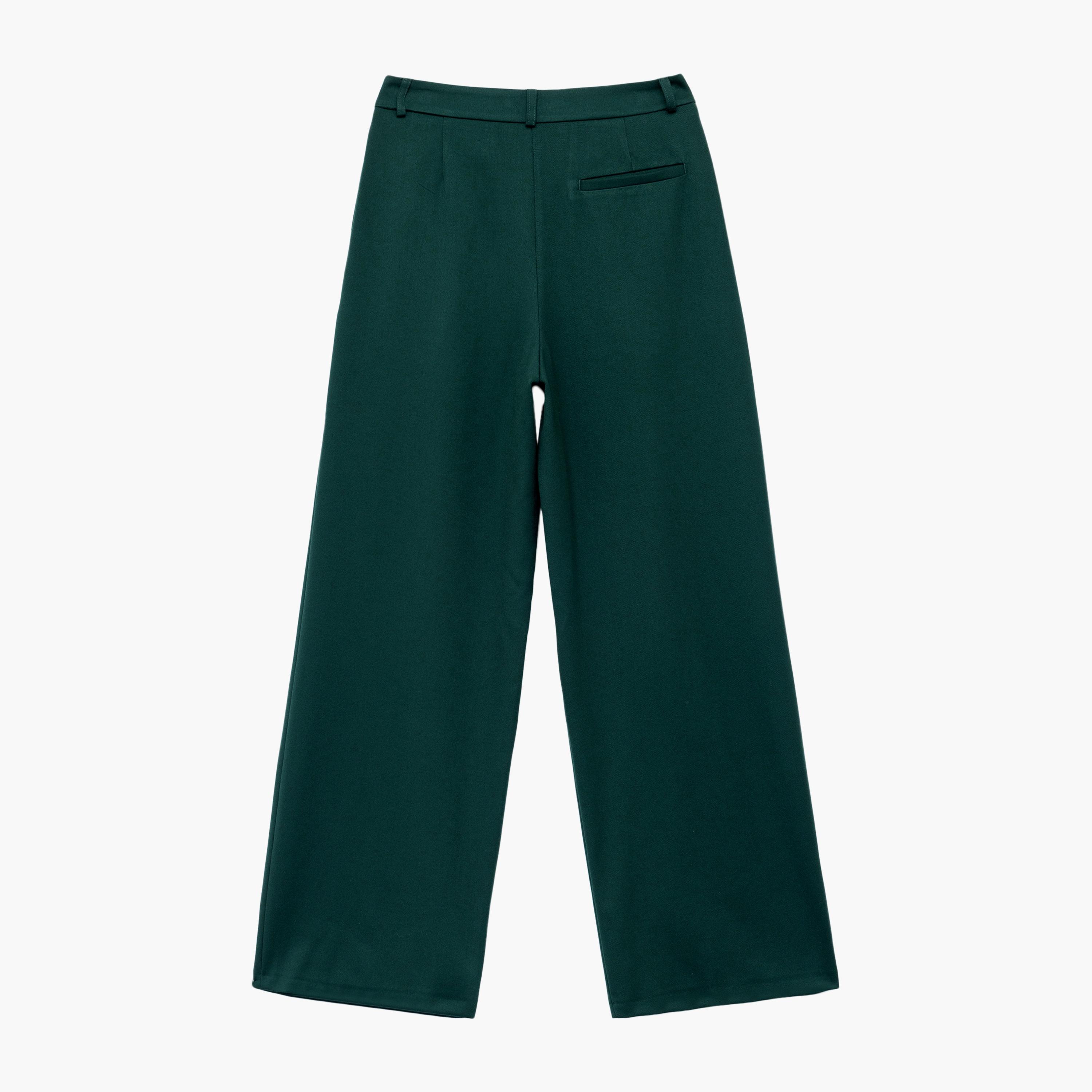 KOTON Green Hook and Bar Women's Trousers-women-clothing-bottoms-trousers-image-4