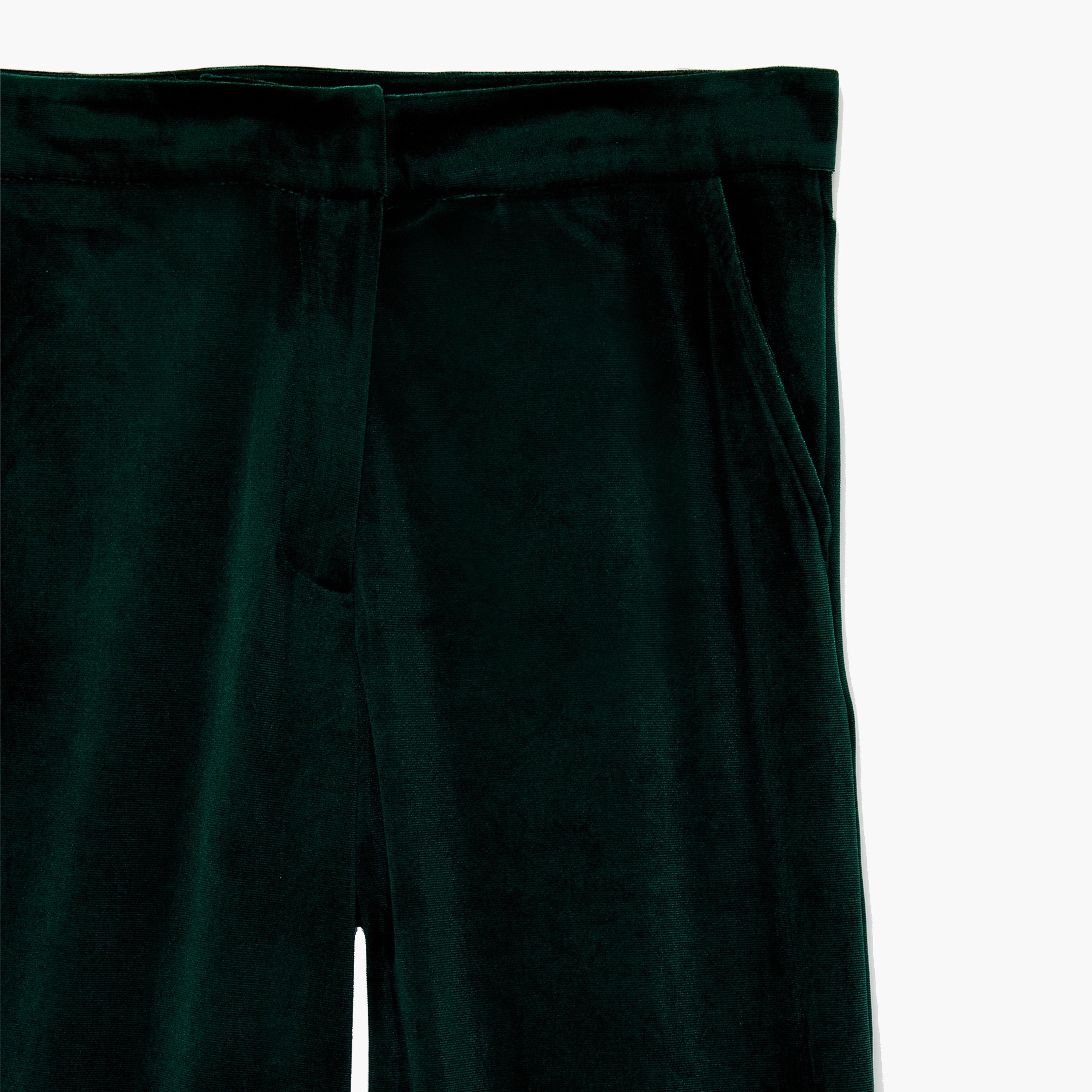 بنطال نسائي واسع الساق من المخمل باللون الأخضر من كوتون-women-clothing-trousers-image-3