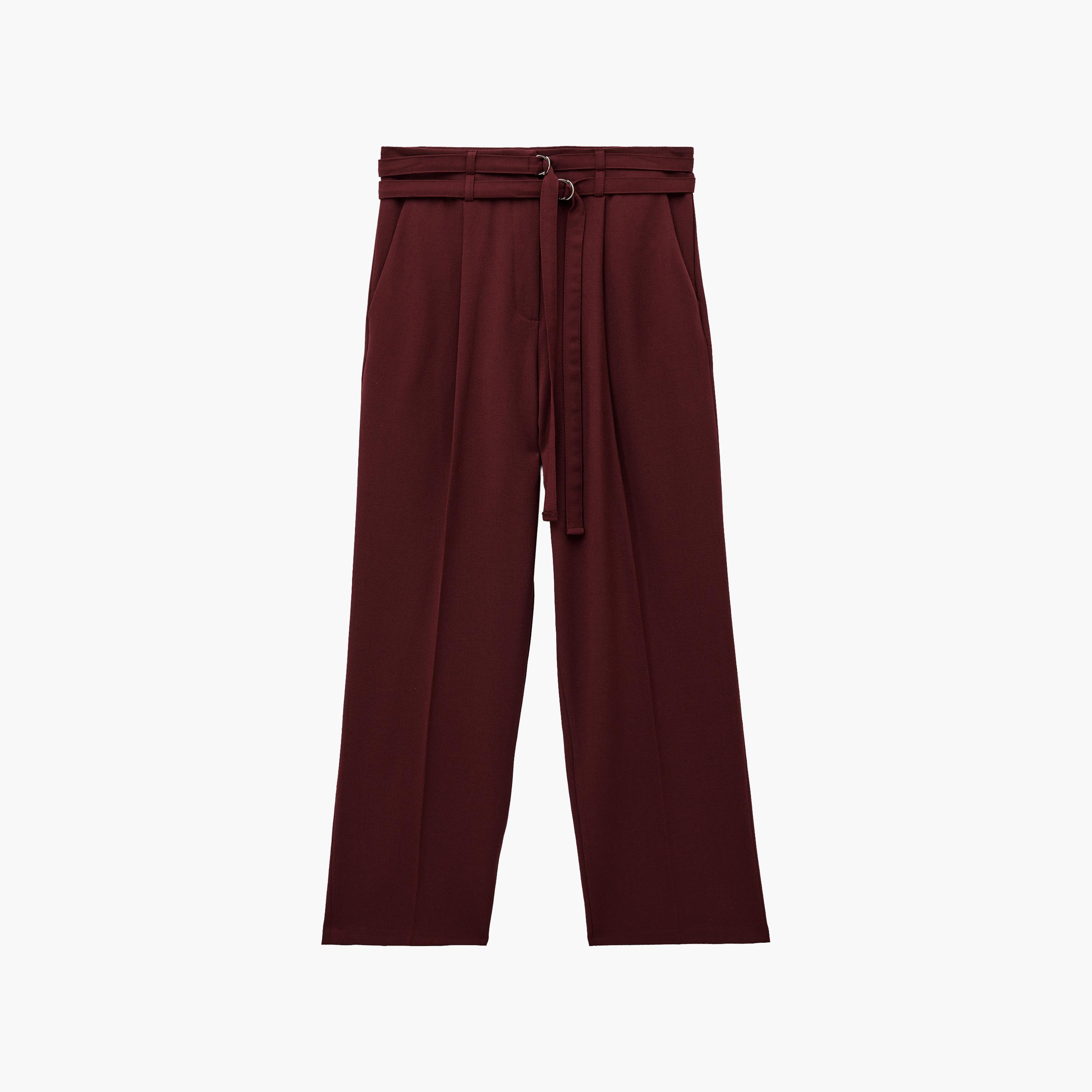 KOTON Burgundy Wide Leg Women's Trousers-women-clothing-trousers-image-4