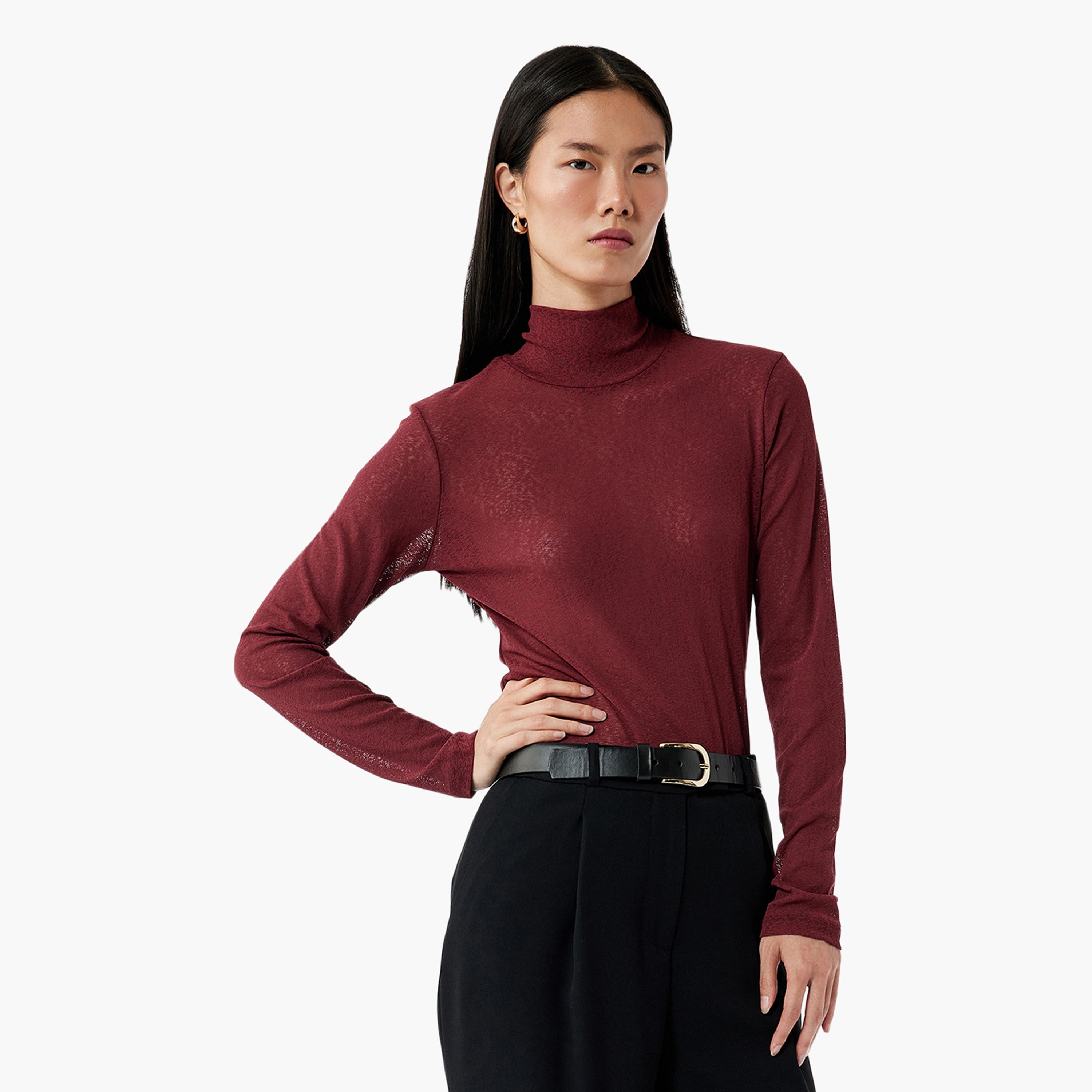 KOTON Red Turtle Neck Women's Top-women-clothing-shirtsandblouses-blouses-image-1