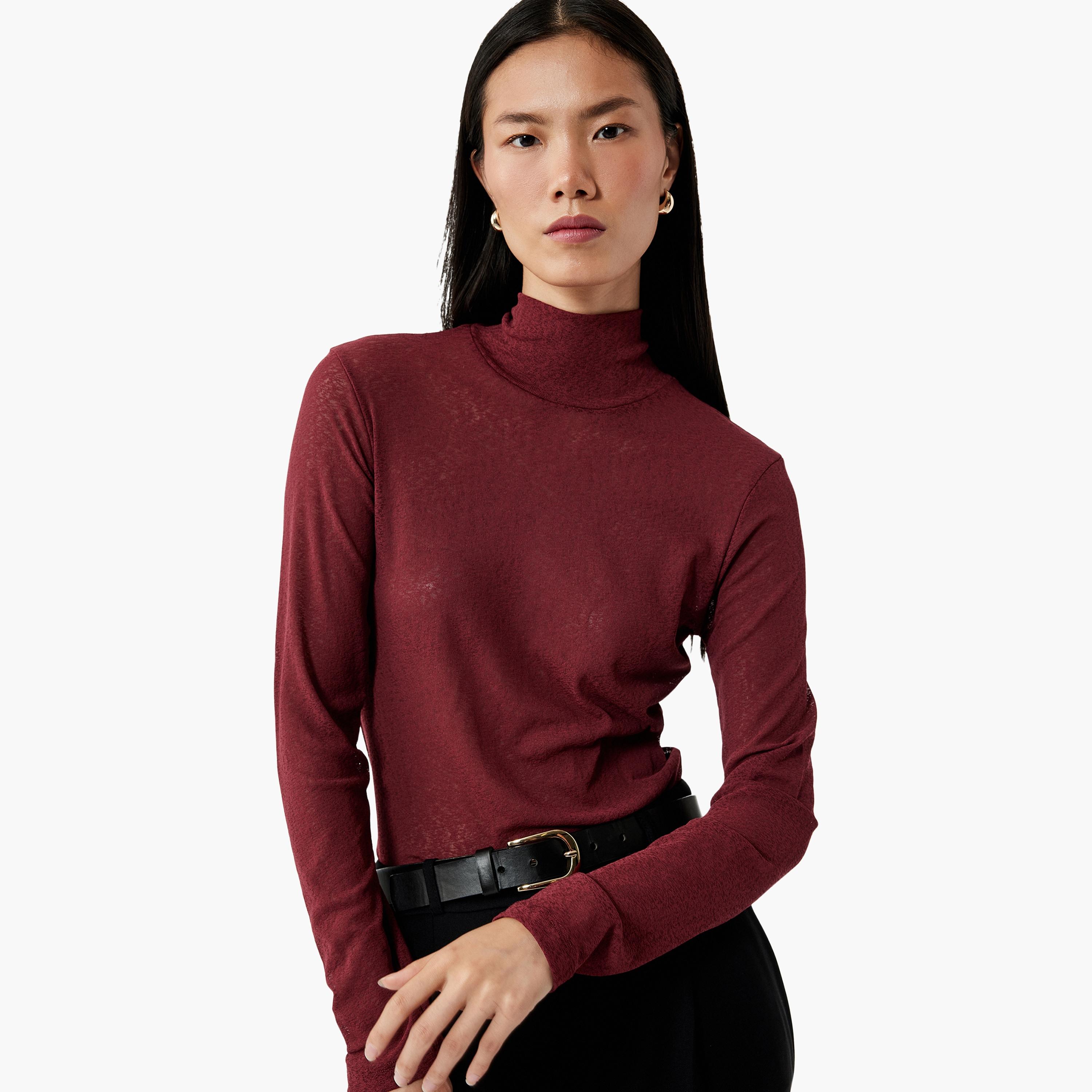 KOTON Red Turtle Neck Women's Top-women-clothing-shirtsandblouses-blouses-image-3