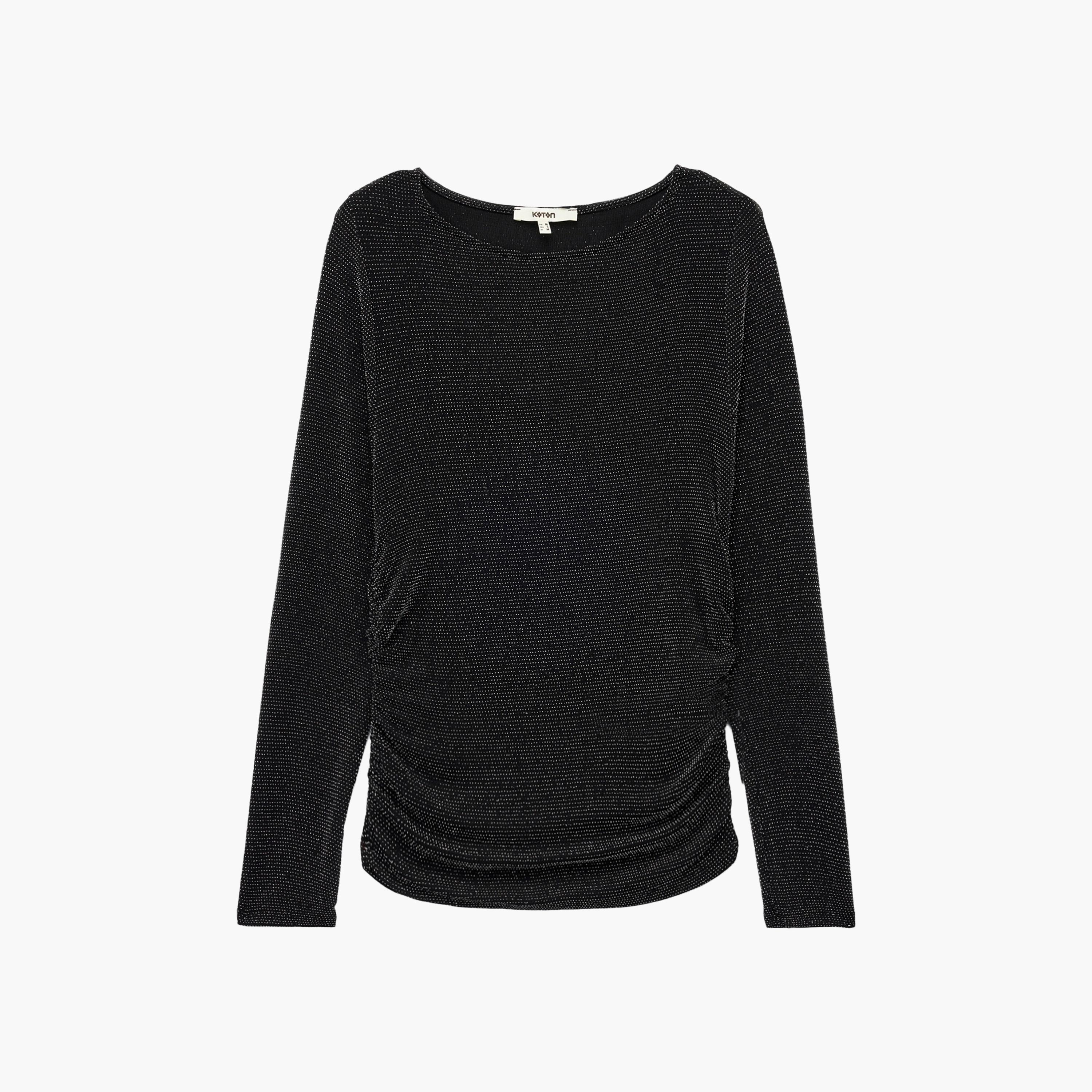 KOTON Black Glitter Women's Top-women-clothing-shirtsandblouses-blouses-image-4