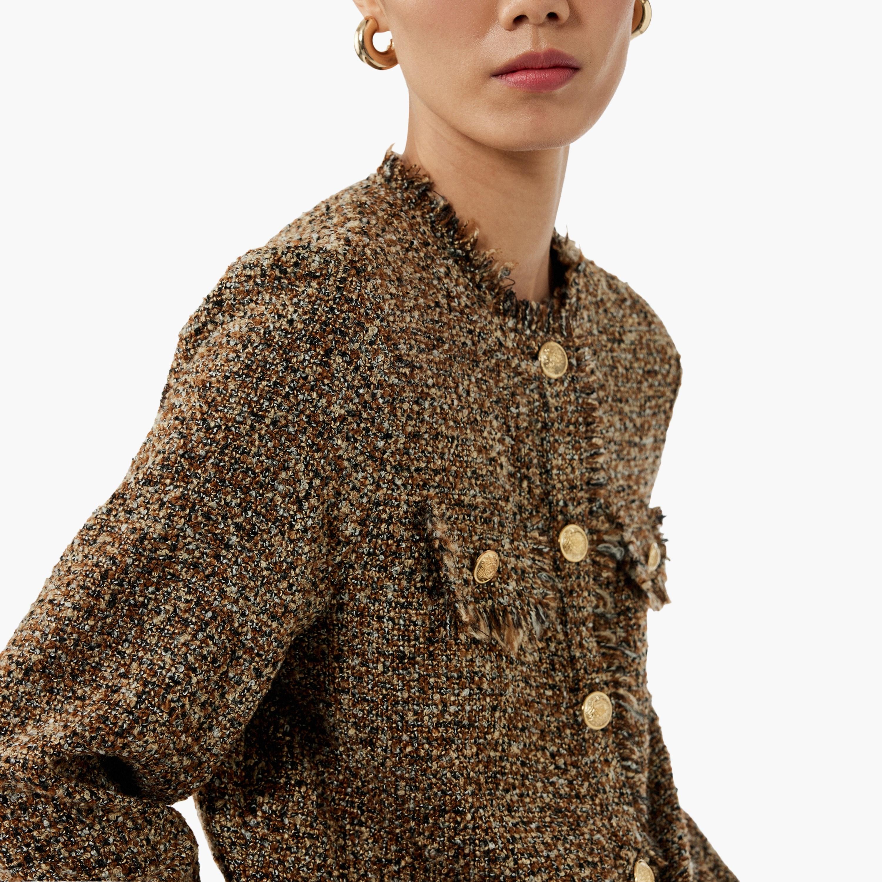 KOTON Brown Tweed Women's Coat-women-winterwear-coatsandjackets-coats-image-3