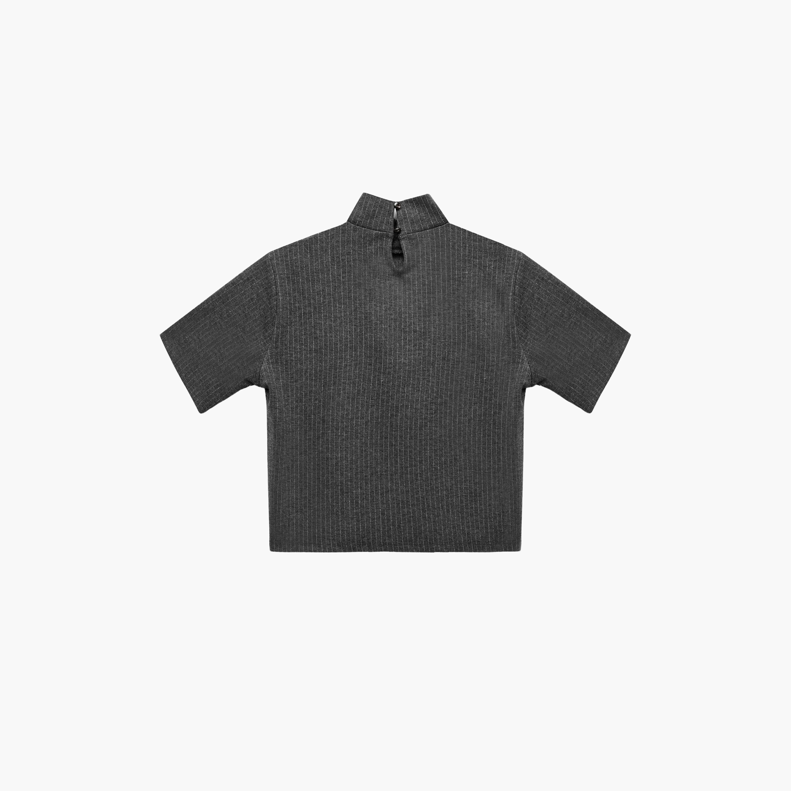 KOTON Grey Striped High Neck Women's T-Shirt-women-clothing-tshirts-image-4