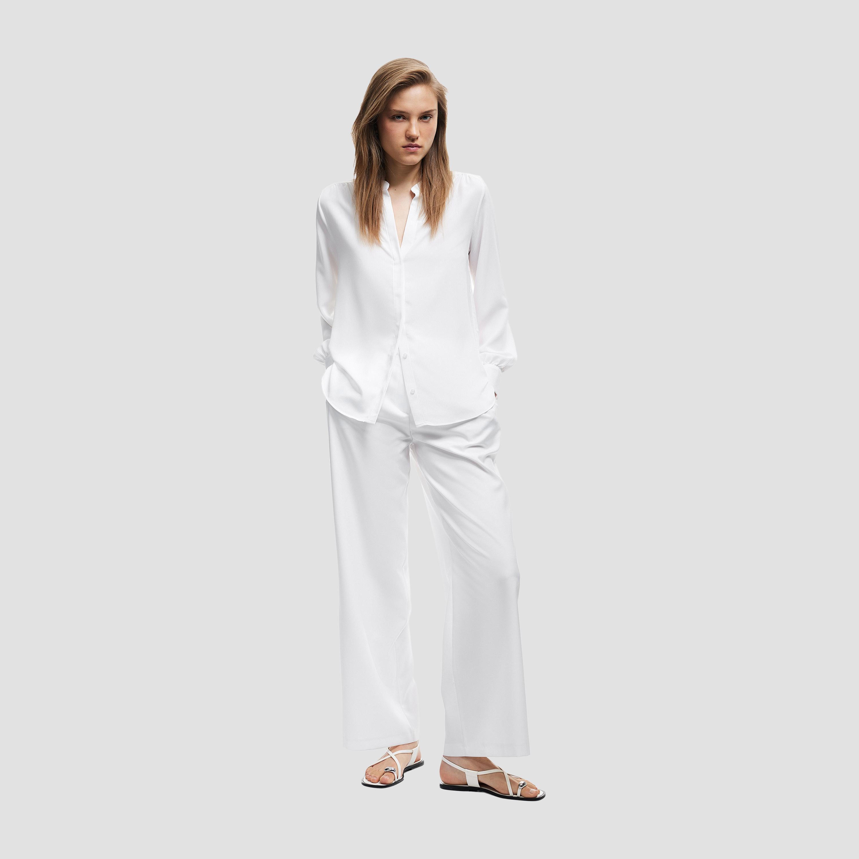KOTON White Mandarin Collar Women's Shirt-women-clothing-shirtsandblouses-shirts-image-2