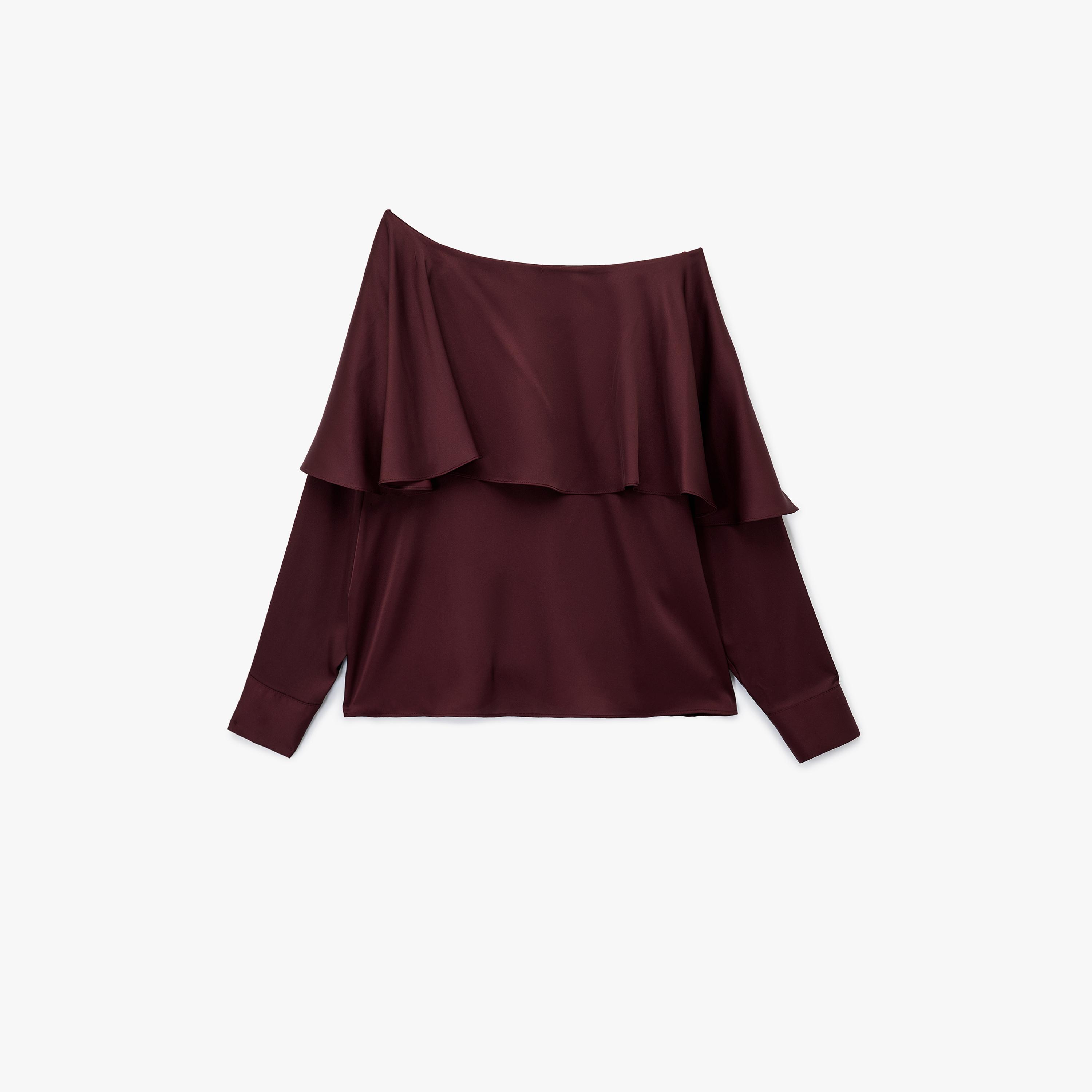 KOTON Burgundy One-Shoulder Women's Top-women-clothing-shirtsandblouses-blouses-image-4