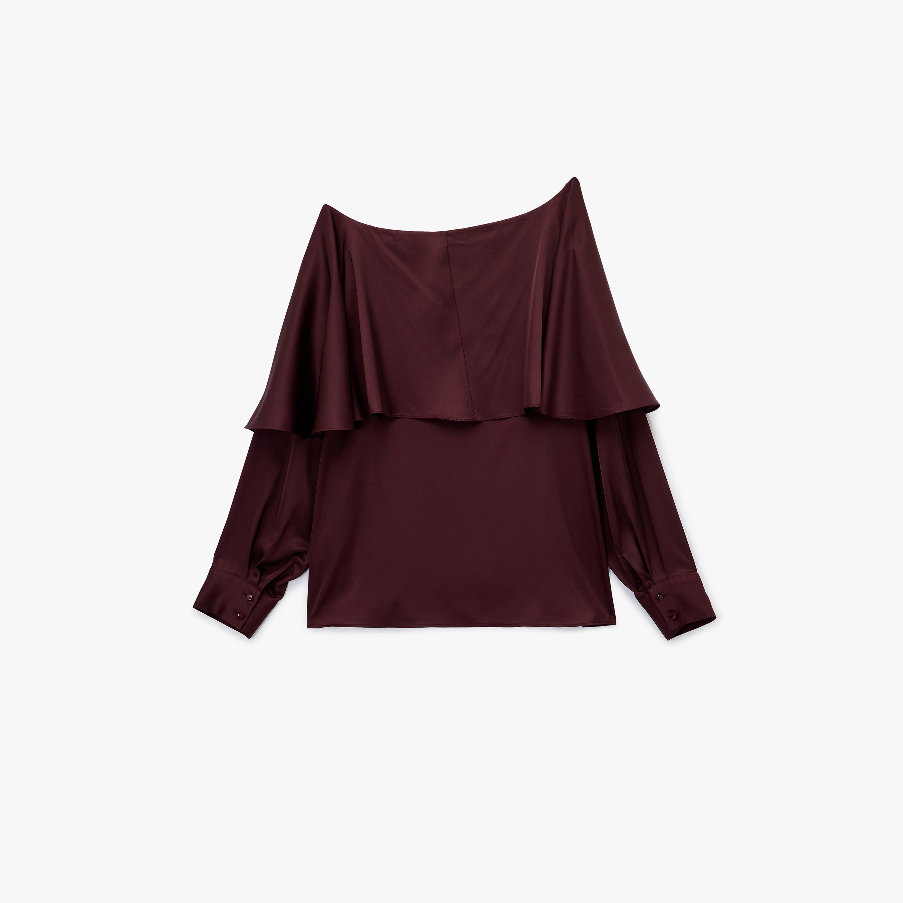 KOTON Burgundy One-Shoulder Women's Top-women-clothing-shirtsandblouses-blouses-image-5