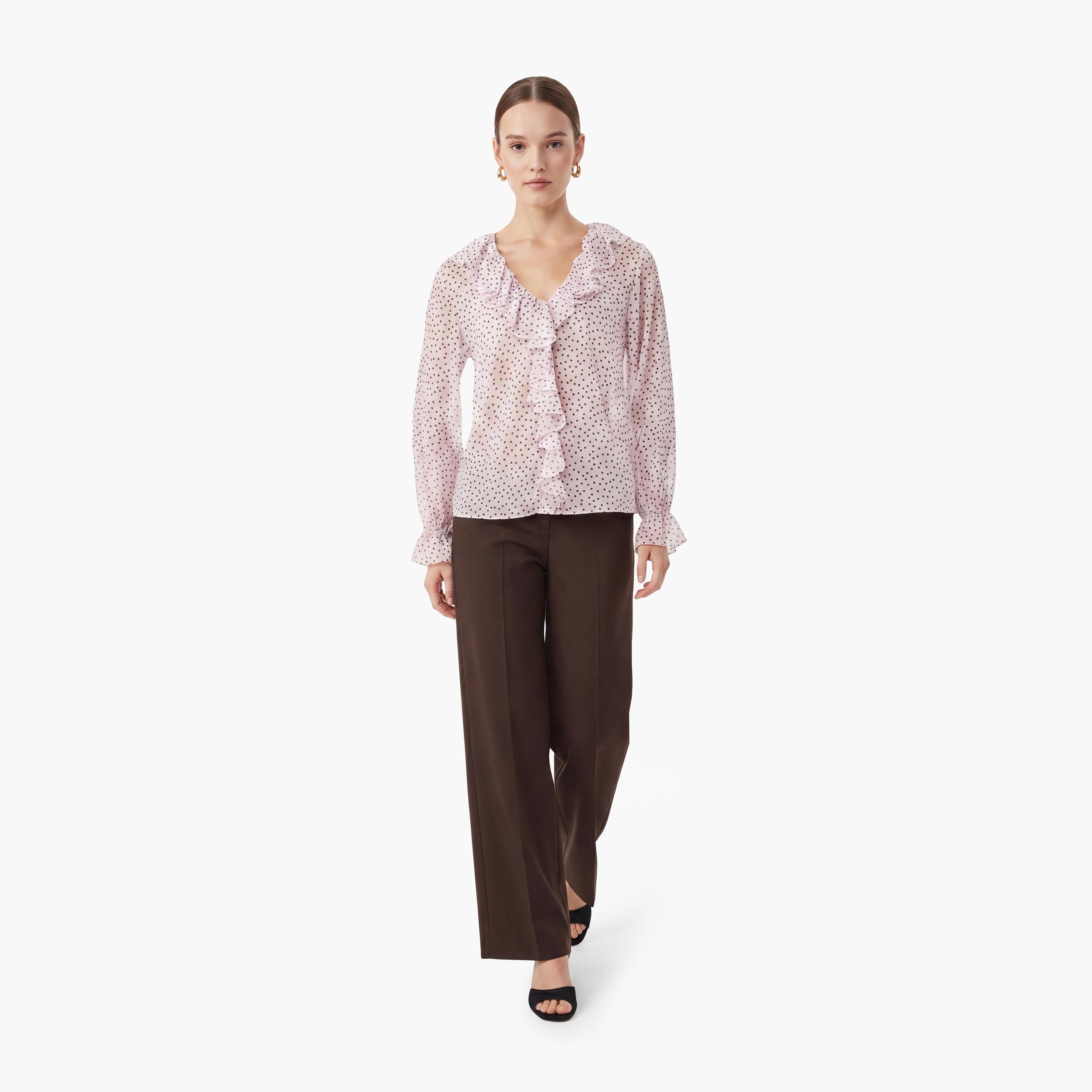 KOTON Pink Polka Dot Women's Top-women-clothing-shirtsandblouses-blouses-image-2