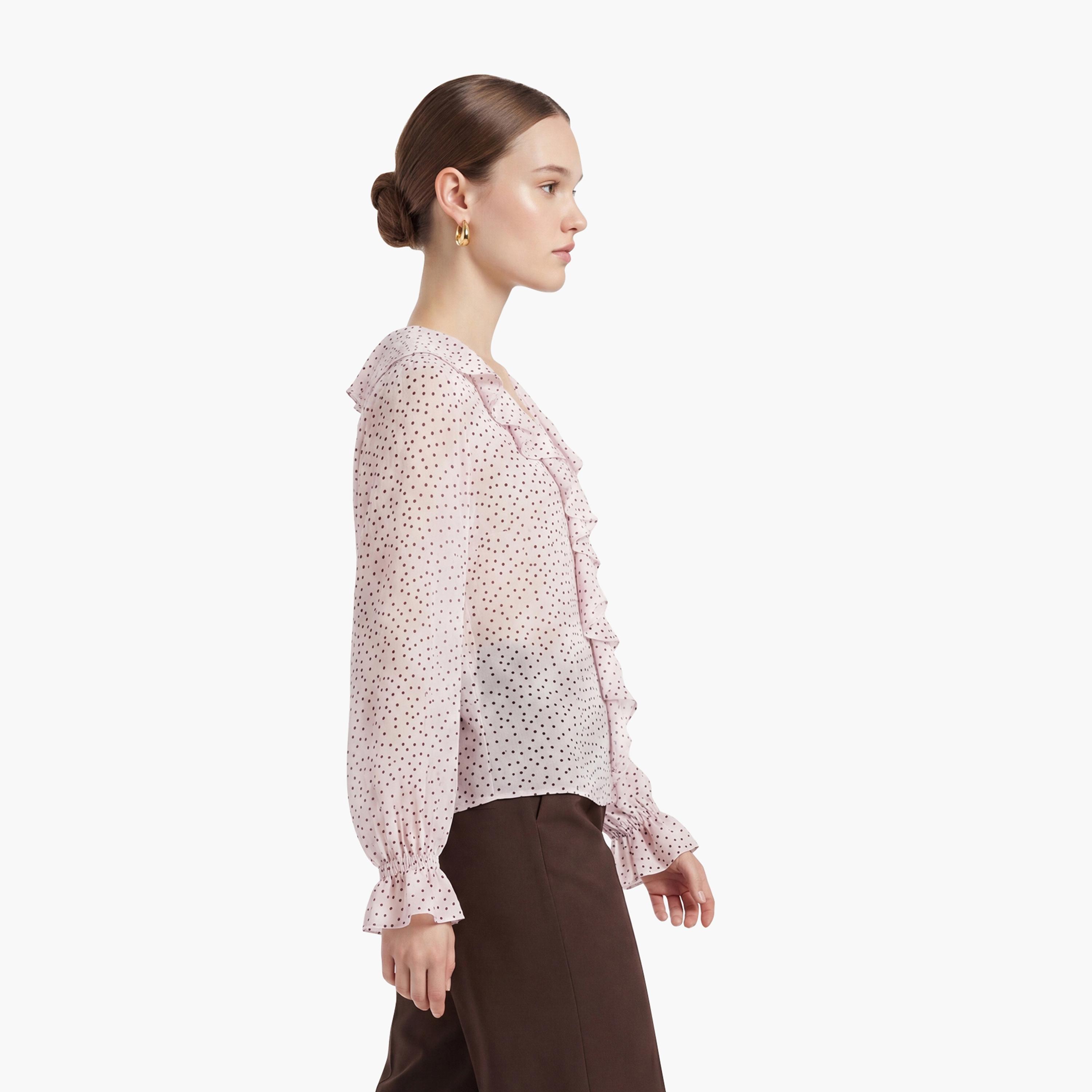 KOTON Pink Polka Dot Women's Top-women-clothing-shirtsandblouses-blouses-image-3