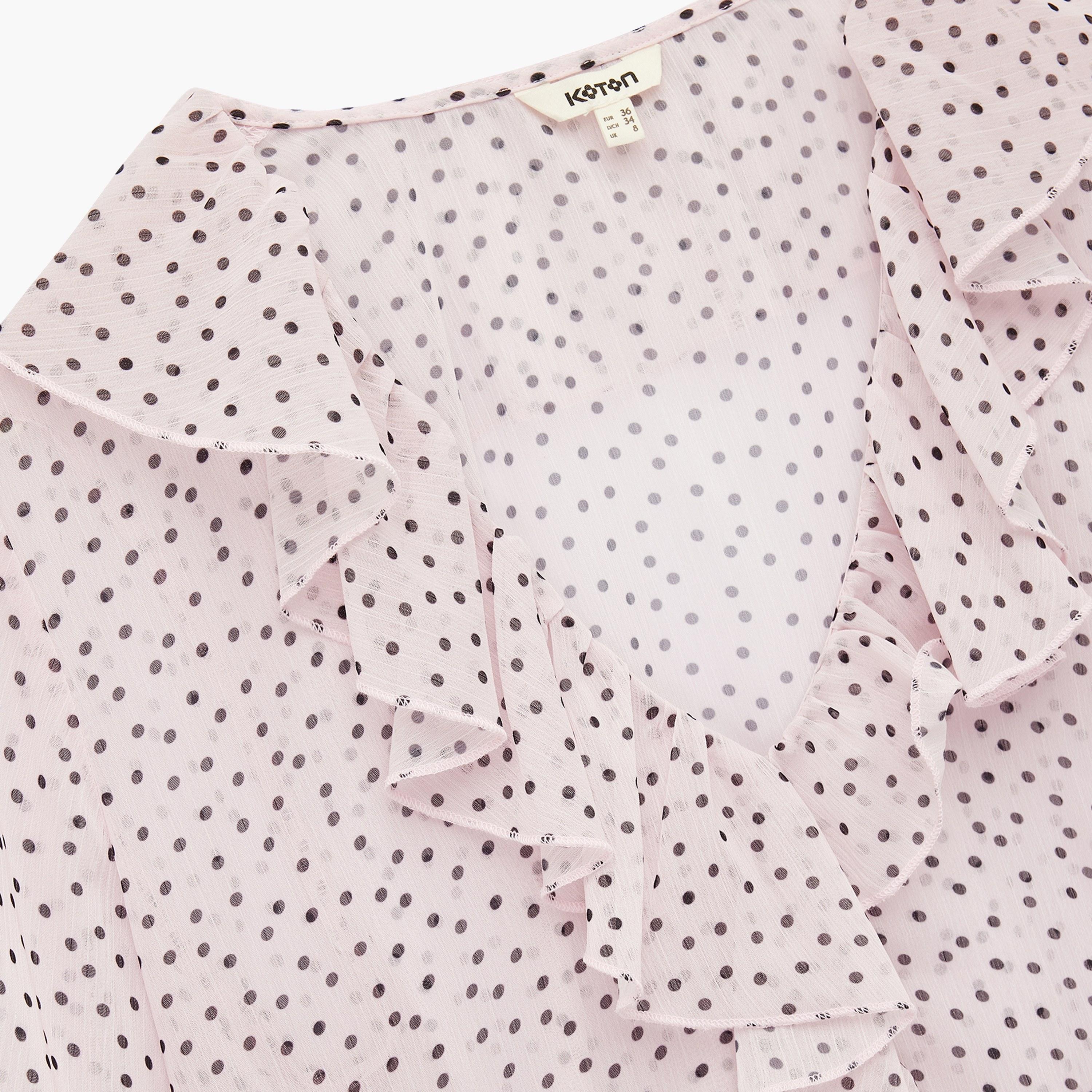 KOTON Pink Polka Dot Women's Top-women-clothing-shirtsandblouses-blouses-image-8