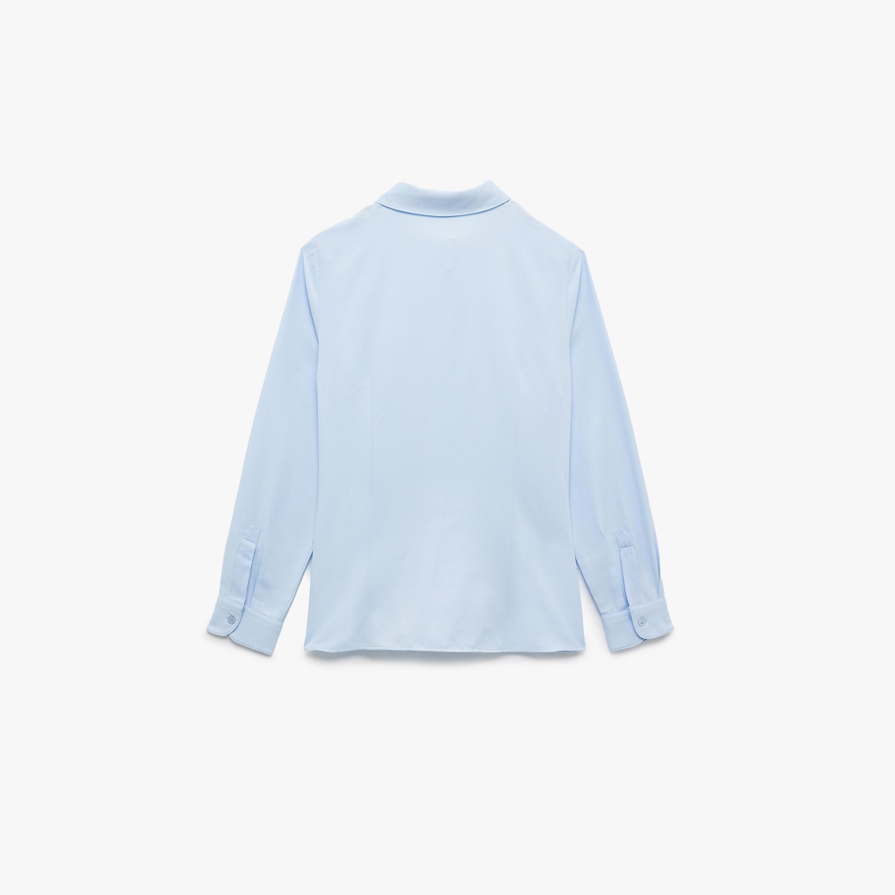 KOTON Blue Spread Collar Women's Shirt-women-clothing-shirtsandblouses-shirts-image-5