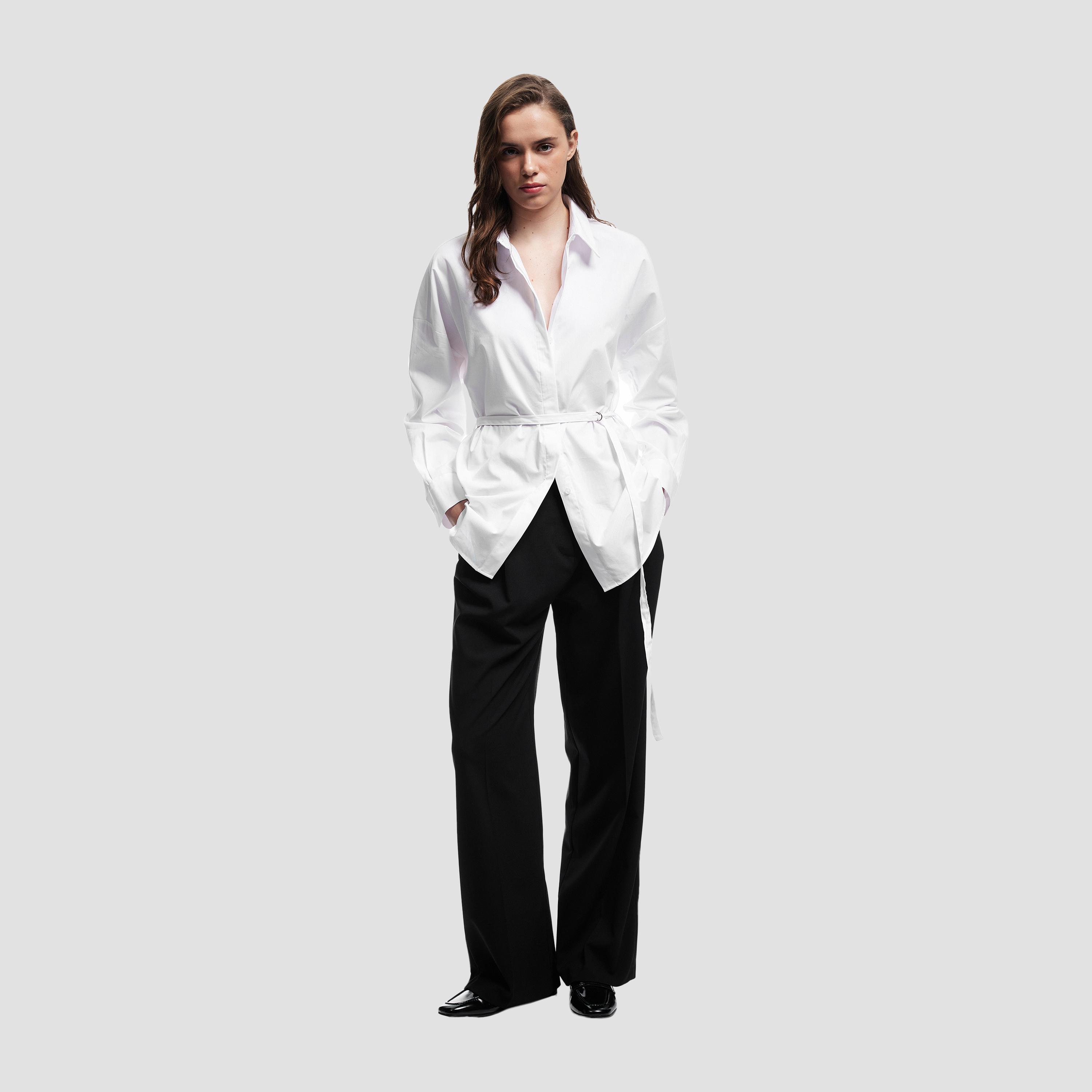 KOTON White Cotton Collared Women's Shirt-women-clothing-shirtsandblouses-shirts-image-2