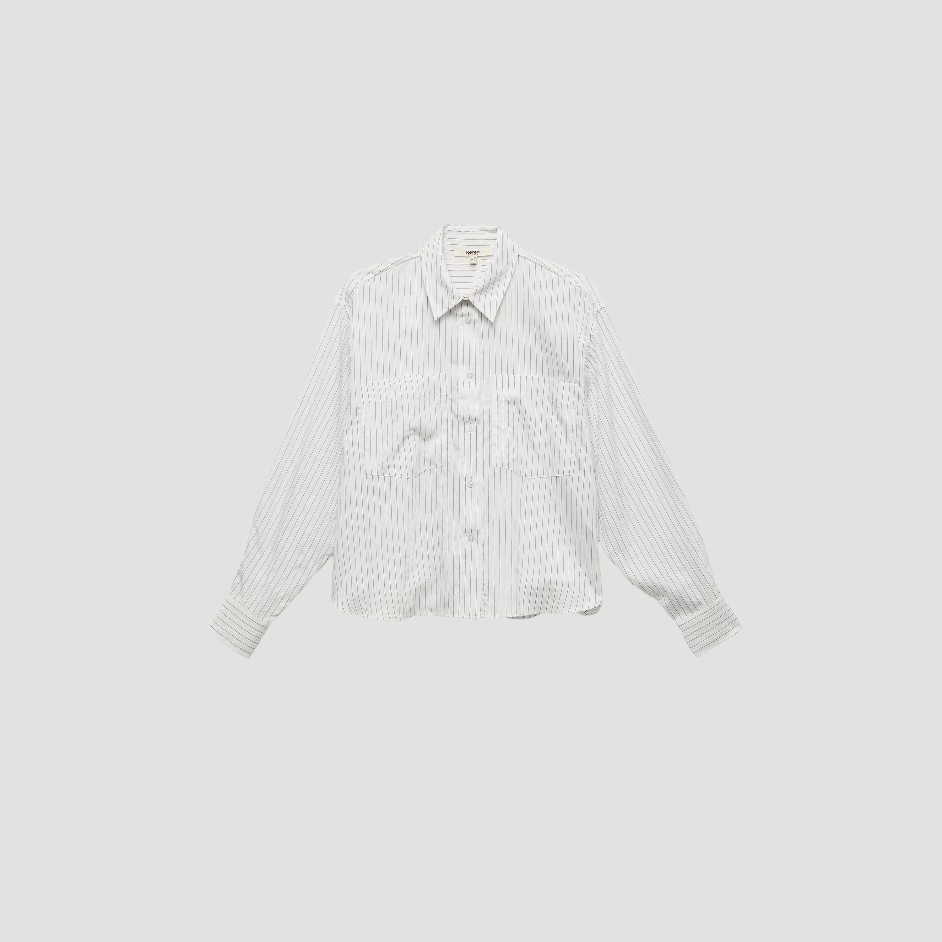 قميص نسائي مخطط أبيض بياقة من كوتون-women-clothing-shirtsandblouses-shirts-image-2