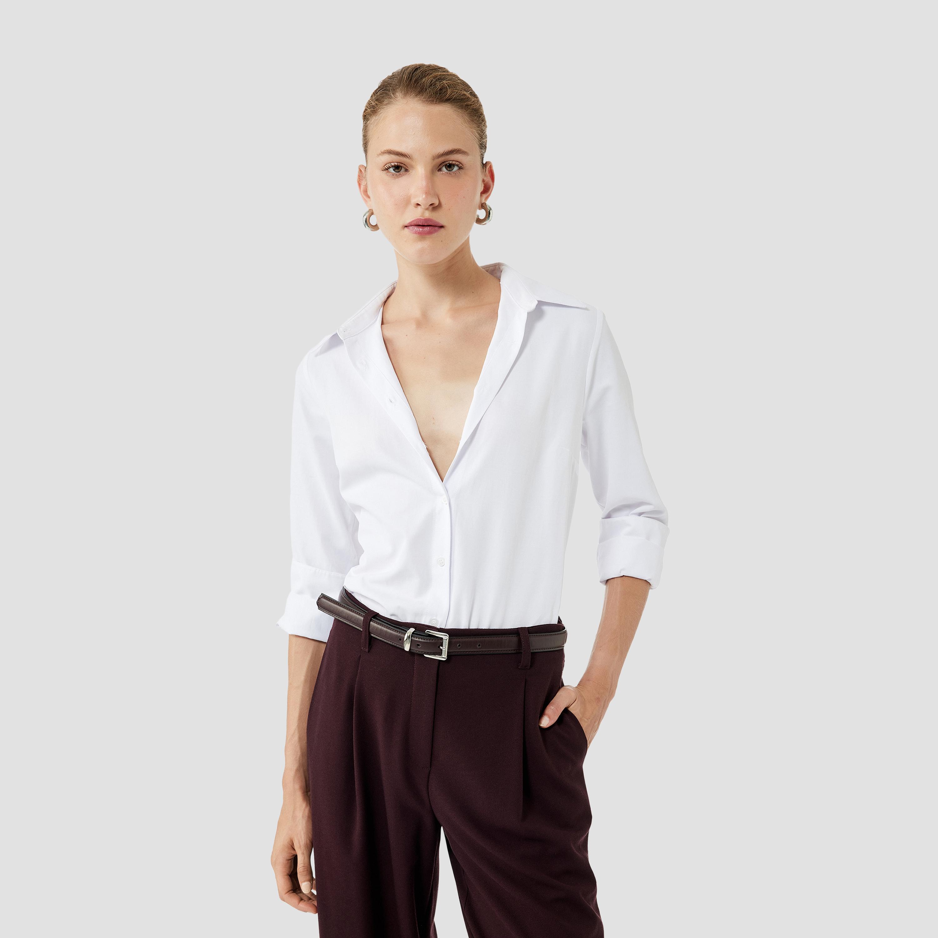 KOTON White Collared Women's Shirt-women-clothing-shirtsandblouses-shirts-image-1