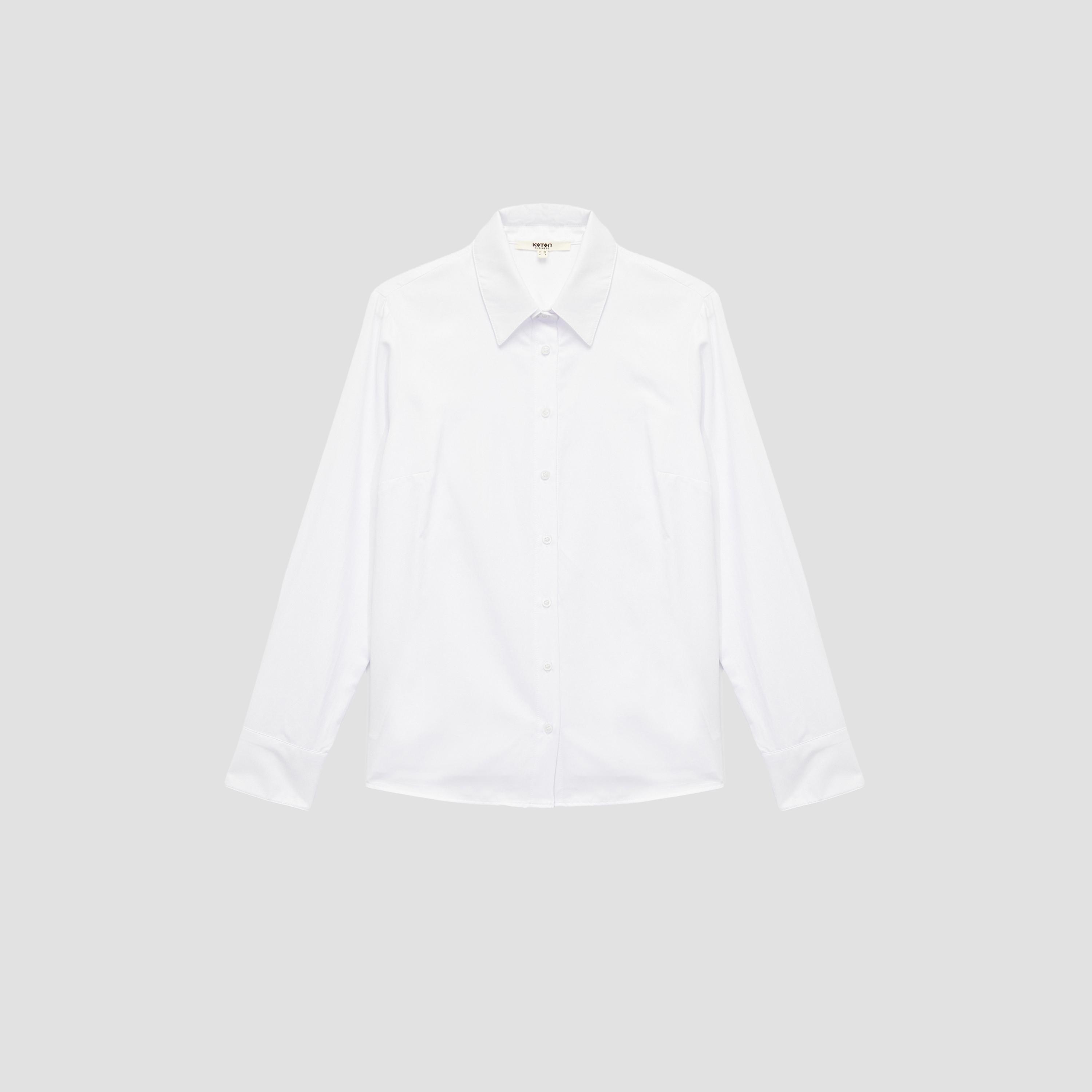 KOTON White Collared Women's Shirt-women-clothing-shirtsandblouses-shirts-image-3