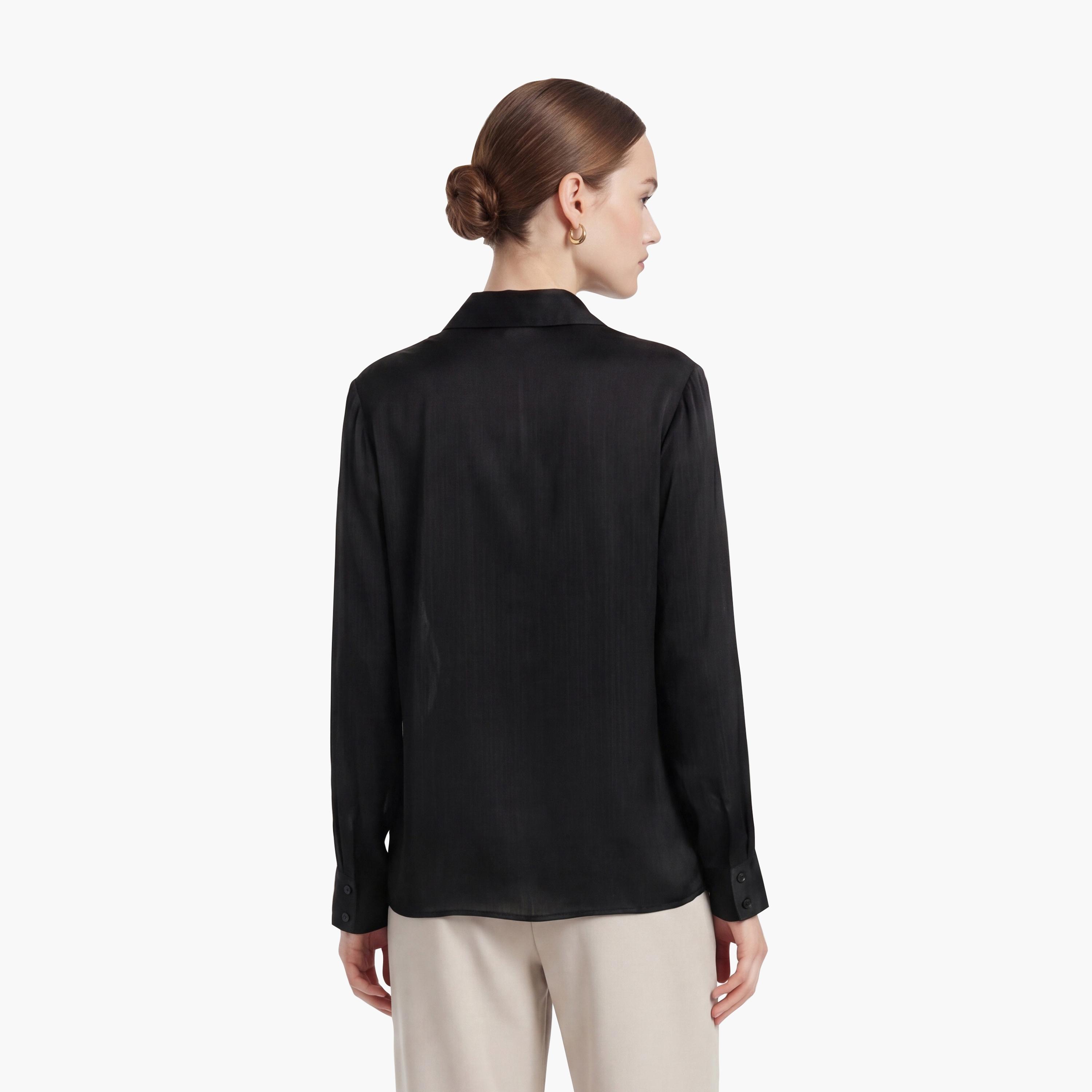 قميص نسائي مكشكش بلون أسود وياقة مفرودة من كوتون-women-clothing-shirtsandblouses-shirts-image-4