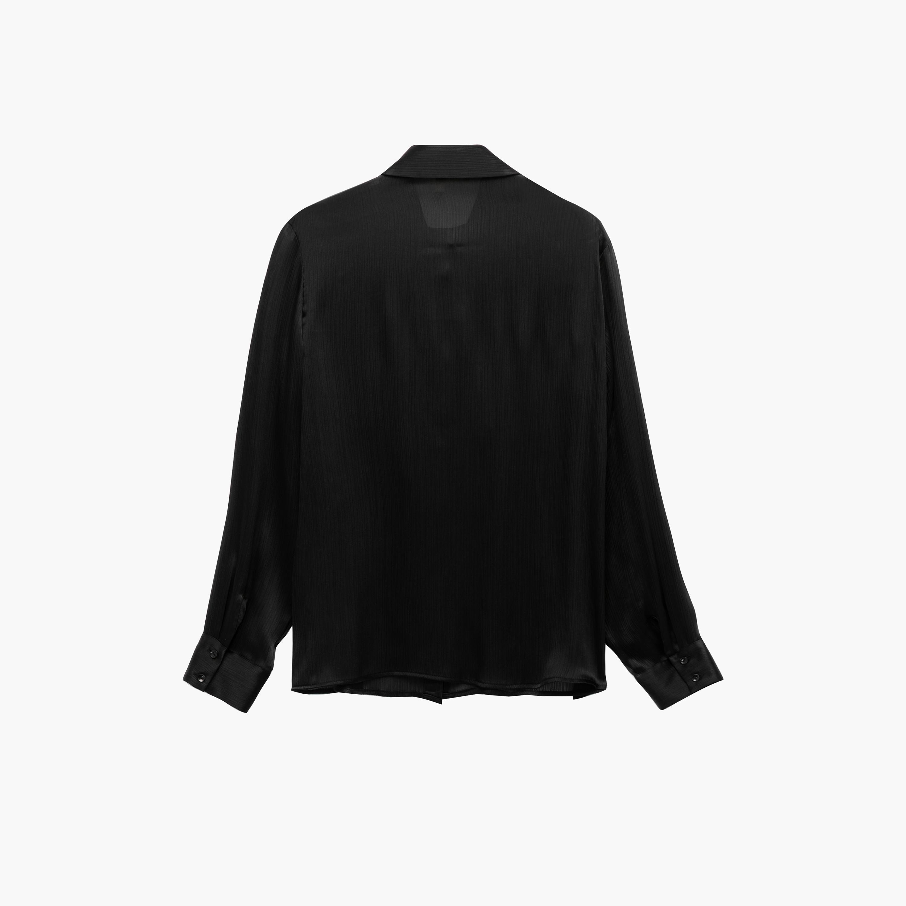 KOTON Black Ruffled Spread Collar Women's Shirt-women-clothing-shirtsandblouses-shirts-image-7
