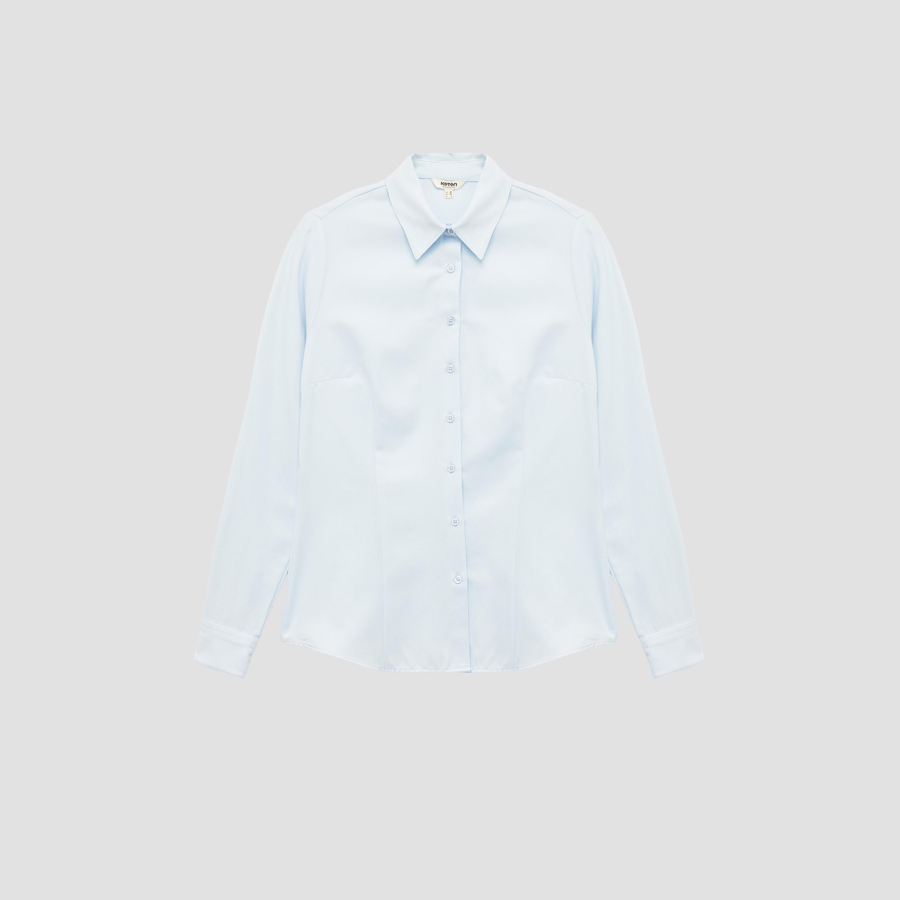 قميص نسائي ذو ياقة زرقاء من كوتون-women-clothing-shirtsandblouses-shirts-image-4