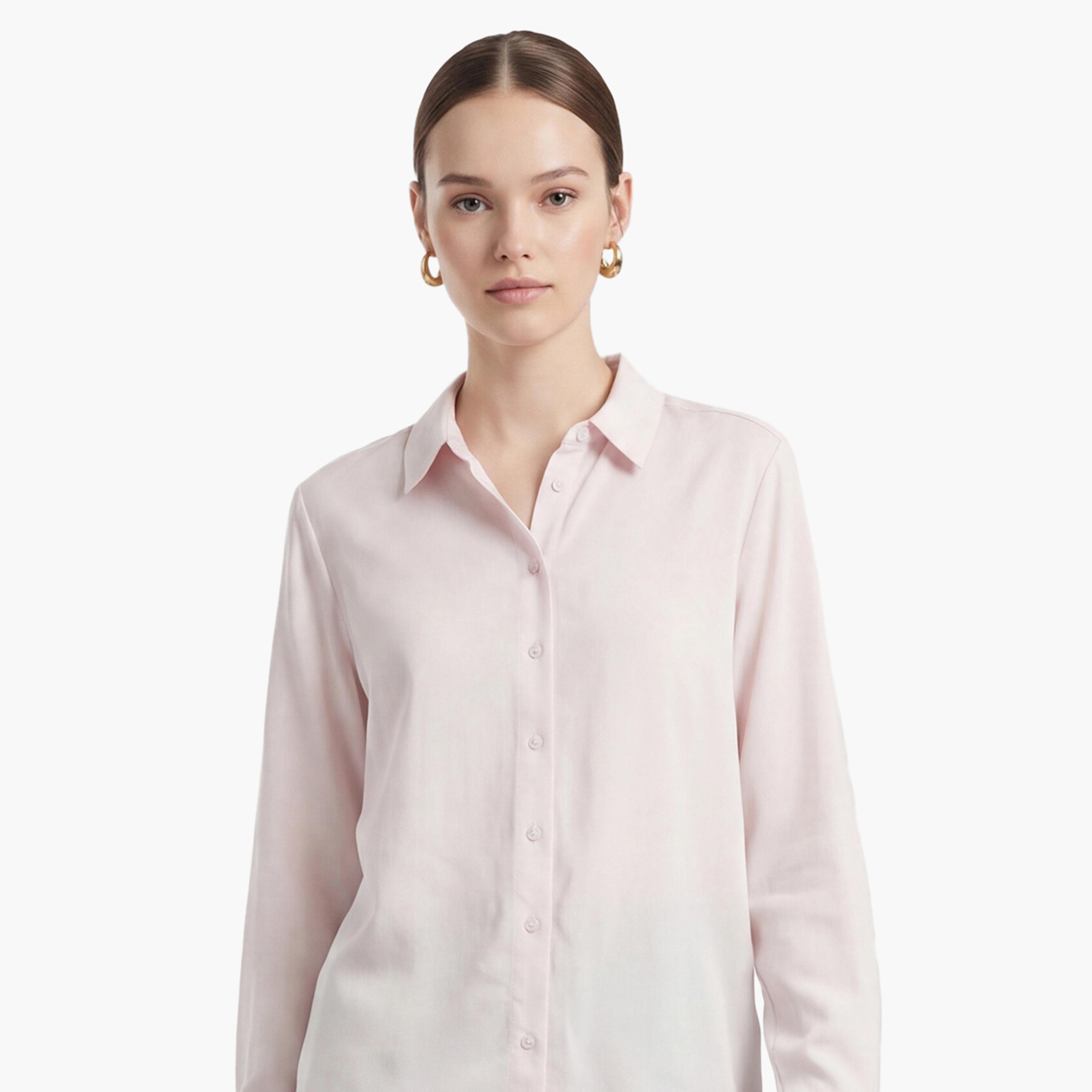 قميص نسائي بلون وردي وياقة مفرودة من كوتون-women-clothing-shirtsandblouses-shirts-image-5