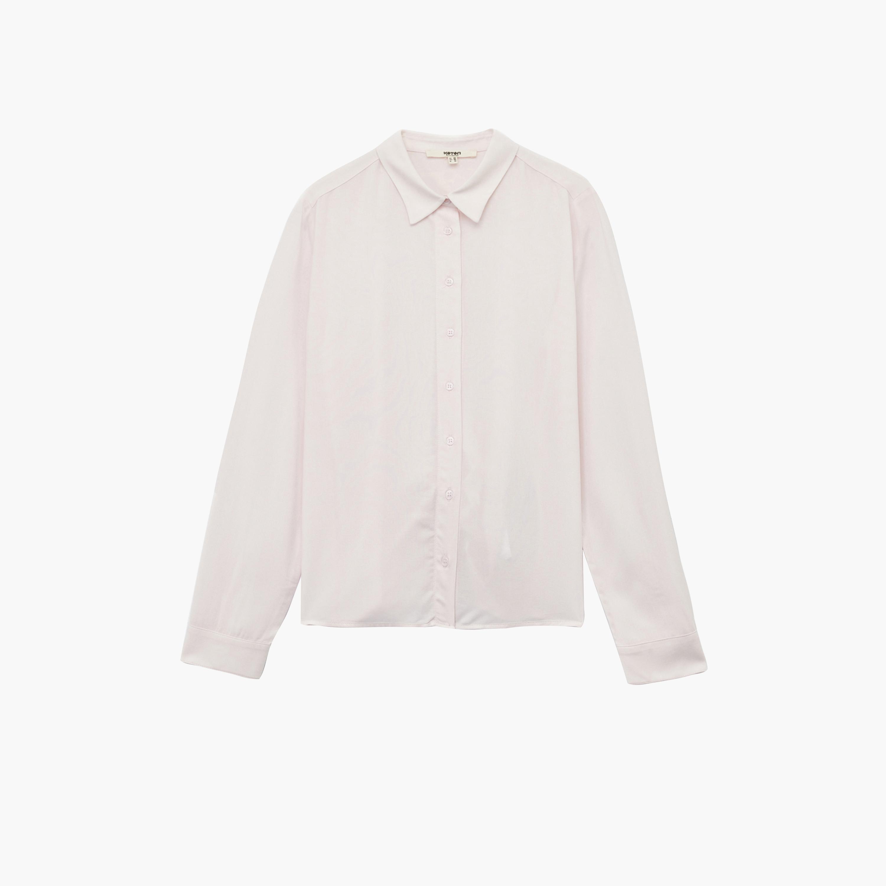 KOTON Pink Spread Collar Women's Shirt-women-clothing-shirtsandblouses-shirts-image-6