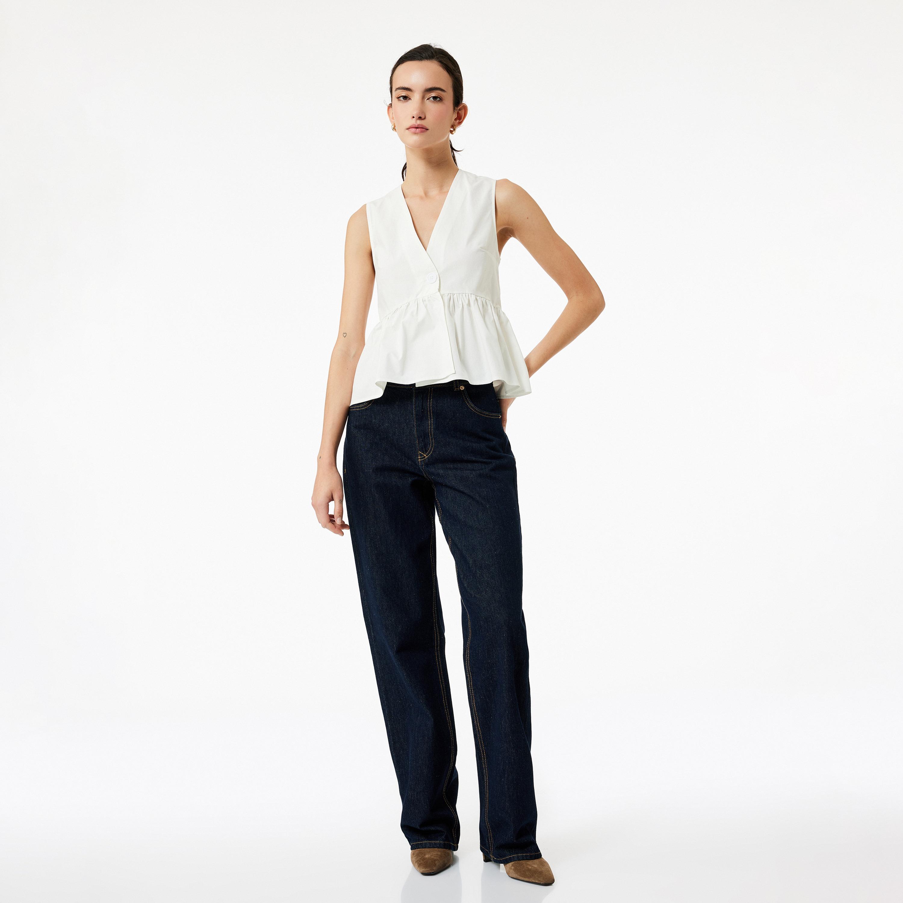 KOTON White Cotton Women's Top-women-clothing-shirtsandblouses-blouses-image-2