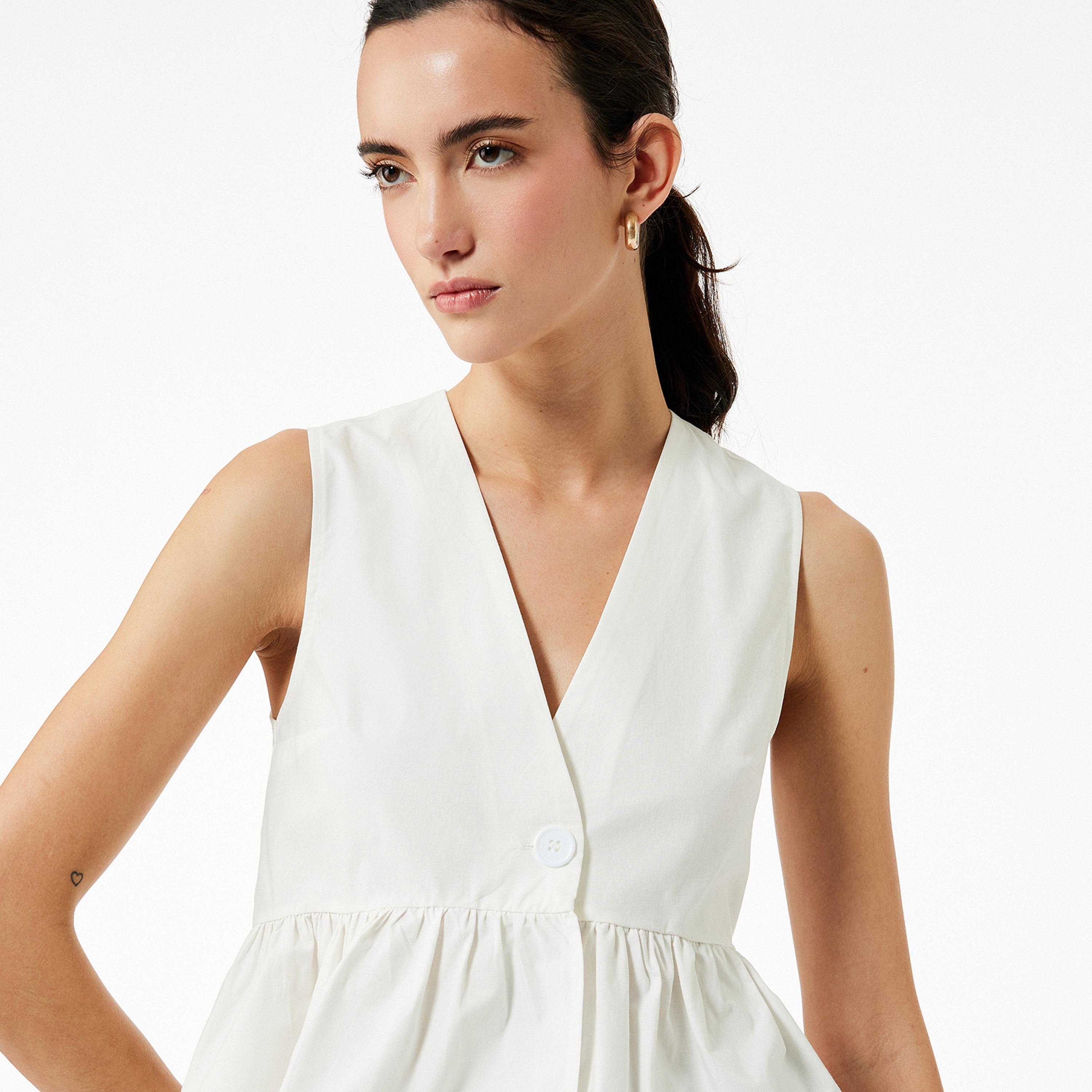 KOTON White Cotton Women's Top-women-clothing-shirtsandblouses-blouses-image-3