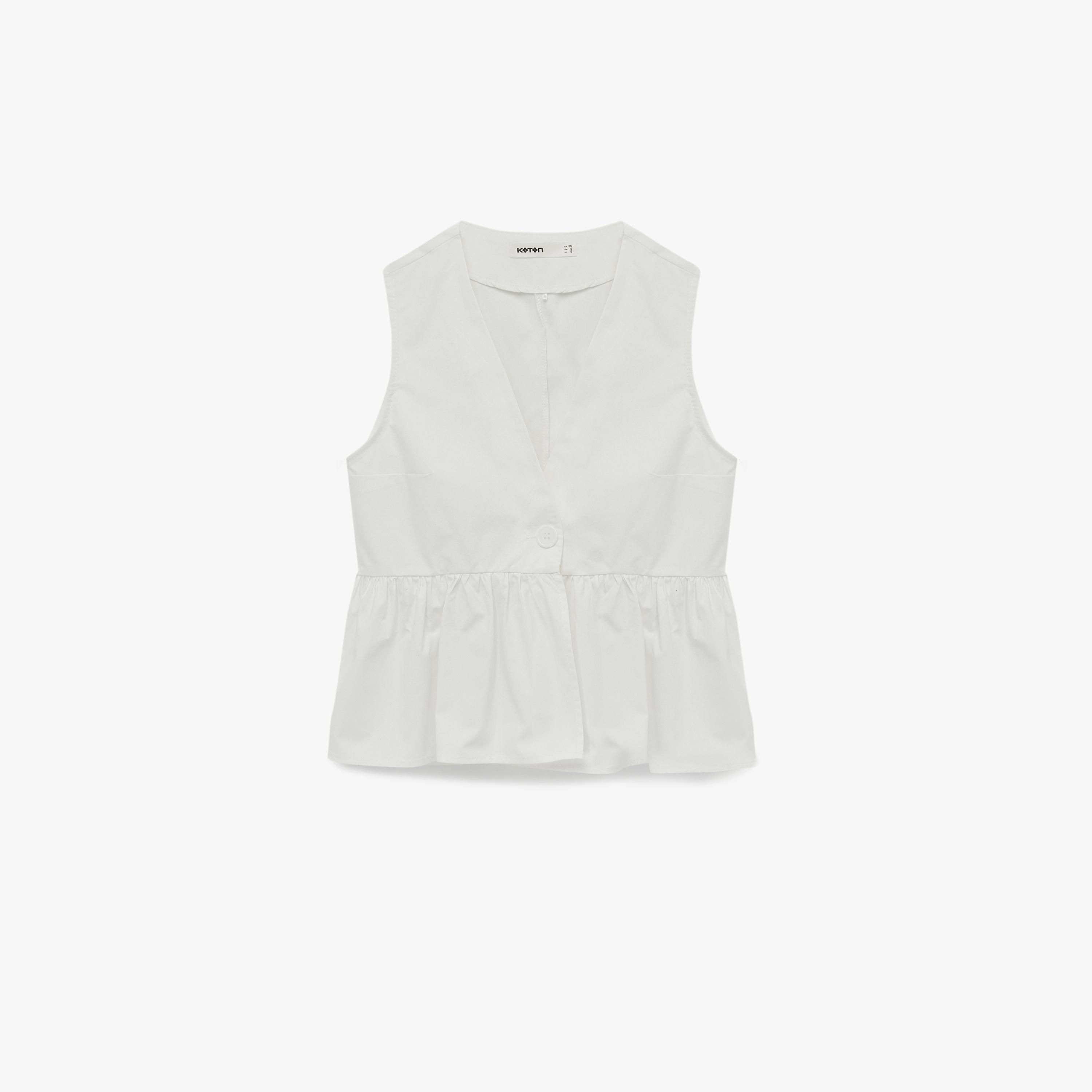 KOTON White Cotton Women's Top-women-clothing-shirtsandblouses-blouses-image-4