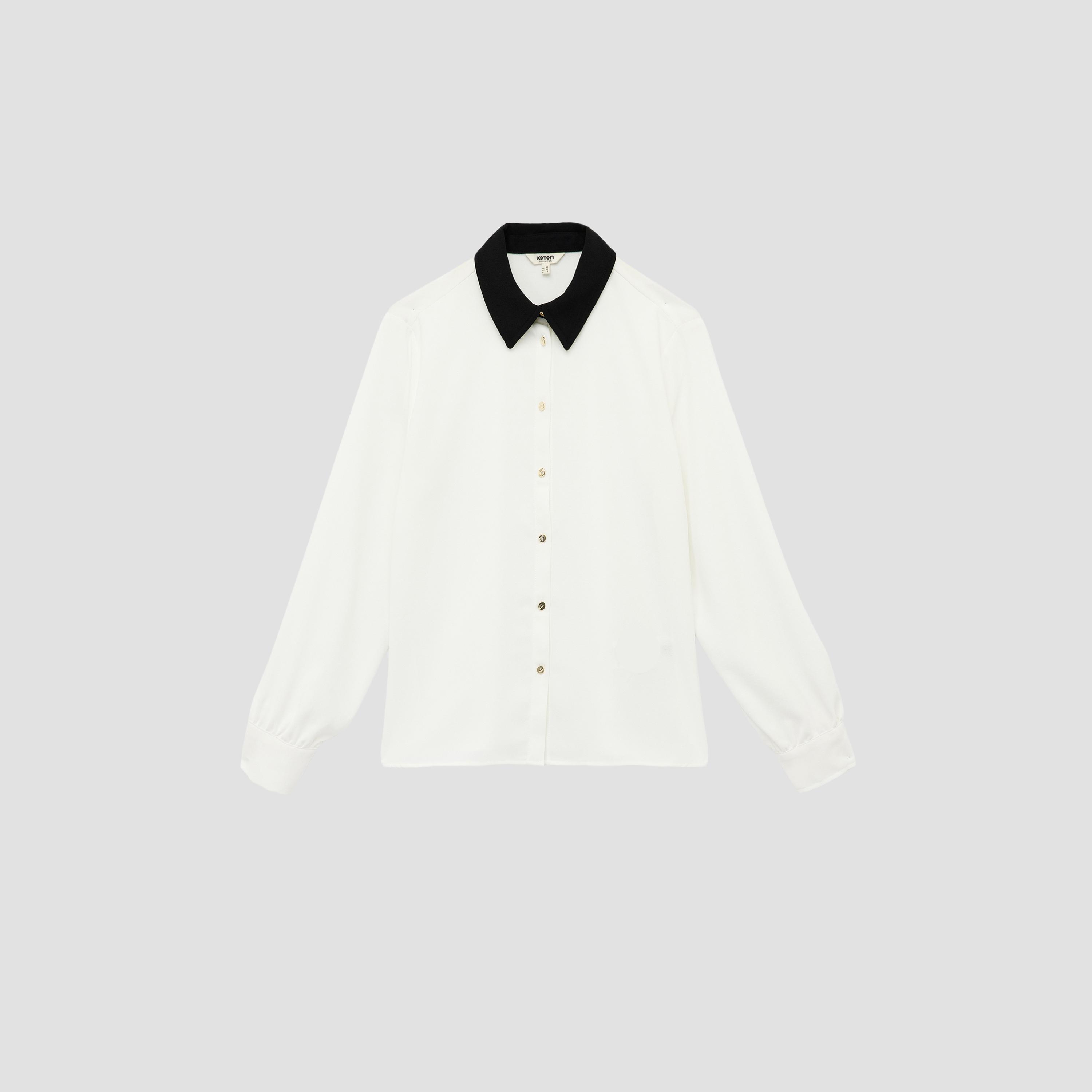 KOTON White Collared Women's Shirt-women-clothing-shirtsandblouses-shirts-image-4