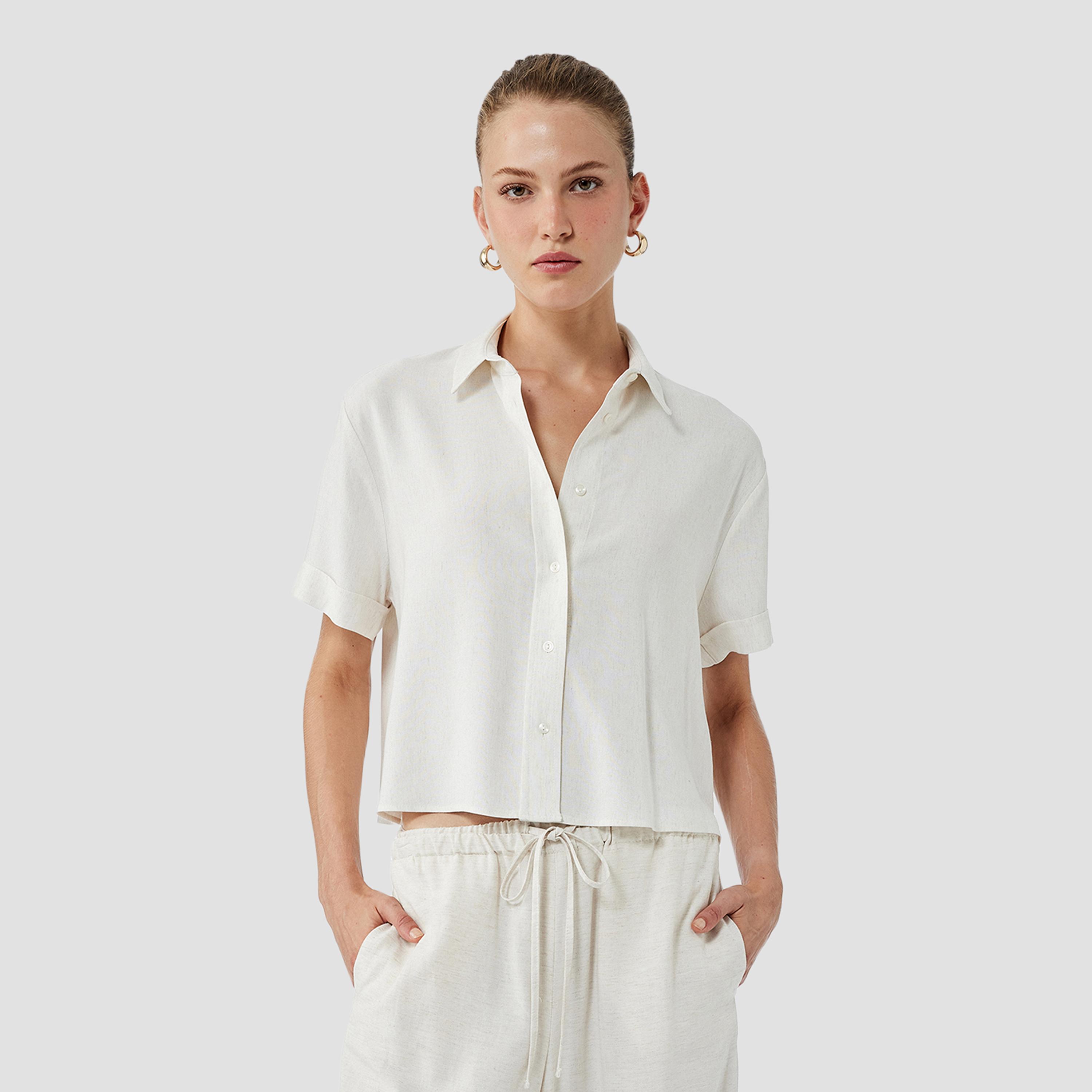 قميص نسائي بياقة بيضاء من كوتون-women-clothing-shirtsandblouses-shirts-image-1
