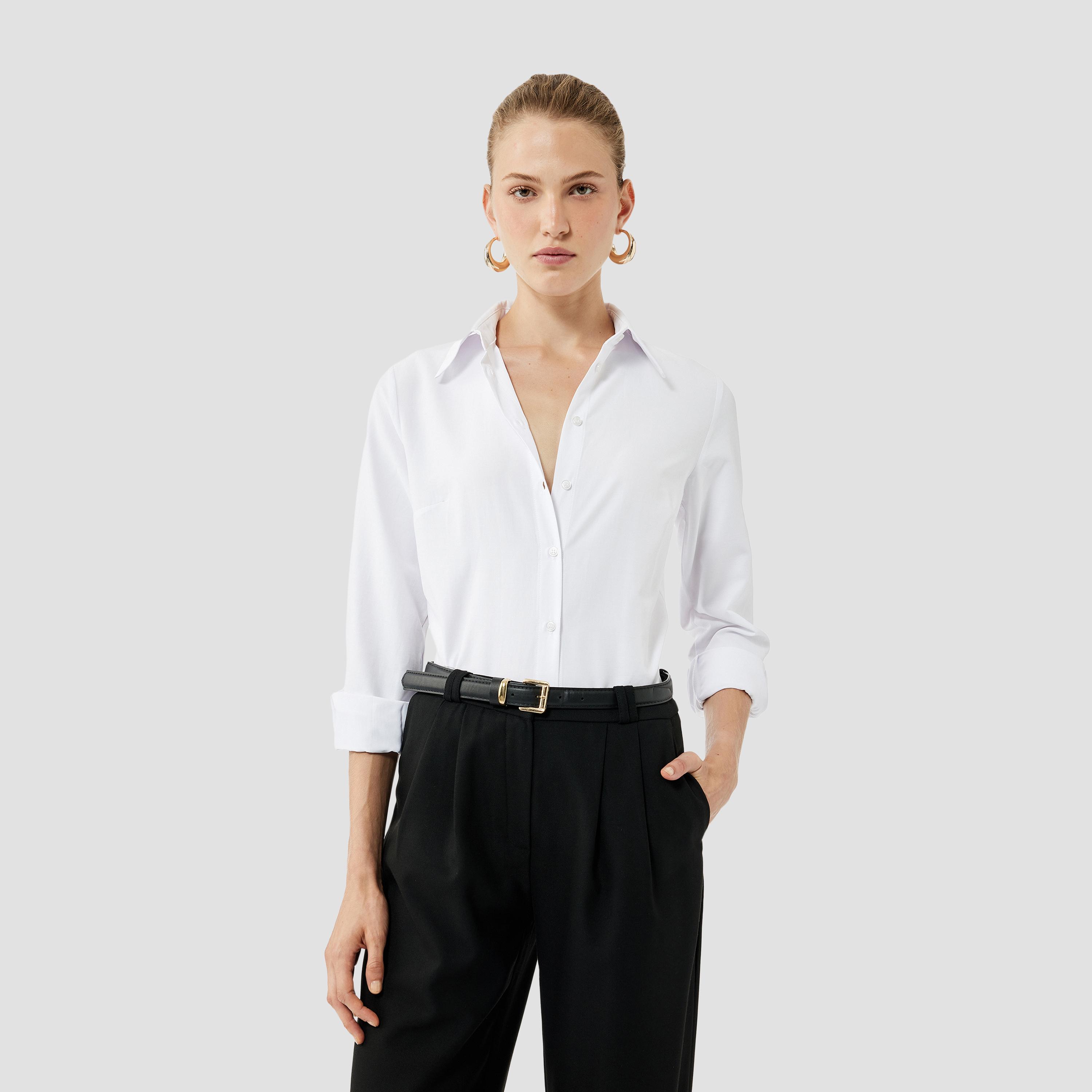 KOTON White Collared Women's Shirt-women-clothing-shirtsandblouses-shirts-image-1