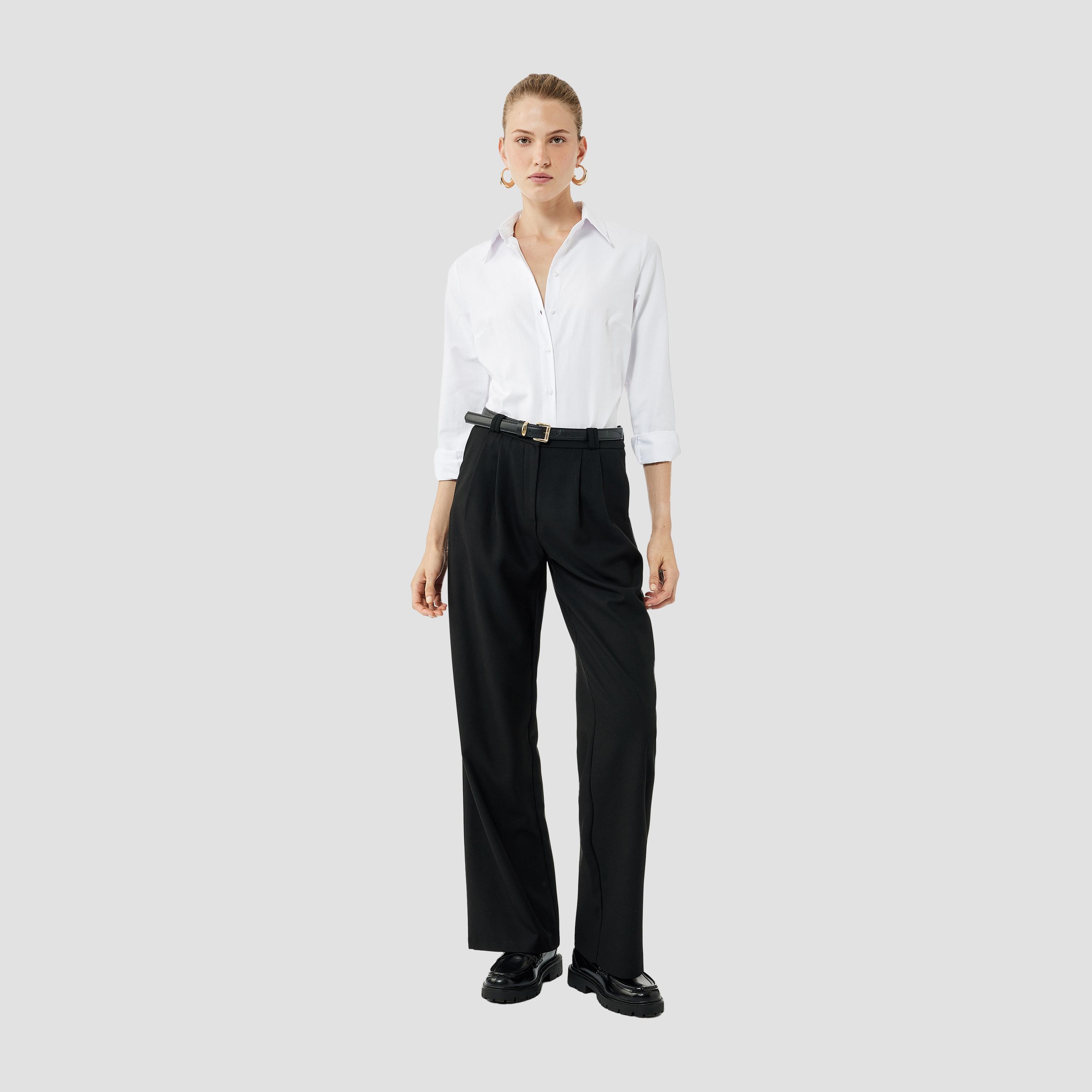KOTON White Collared Women's Shirt-women-clothing-shirtsandblouses-shirts-image-2