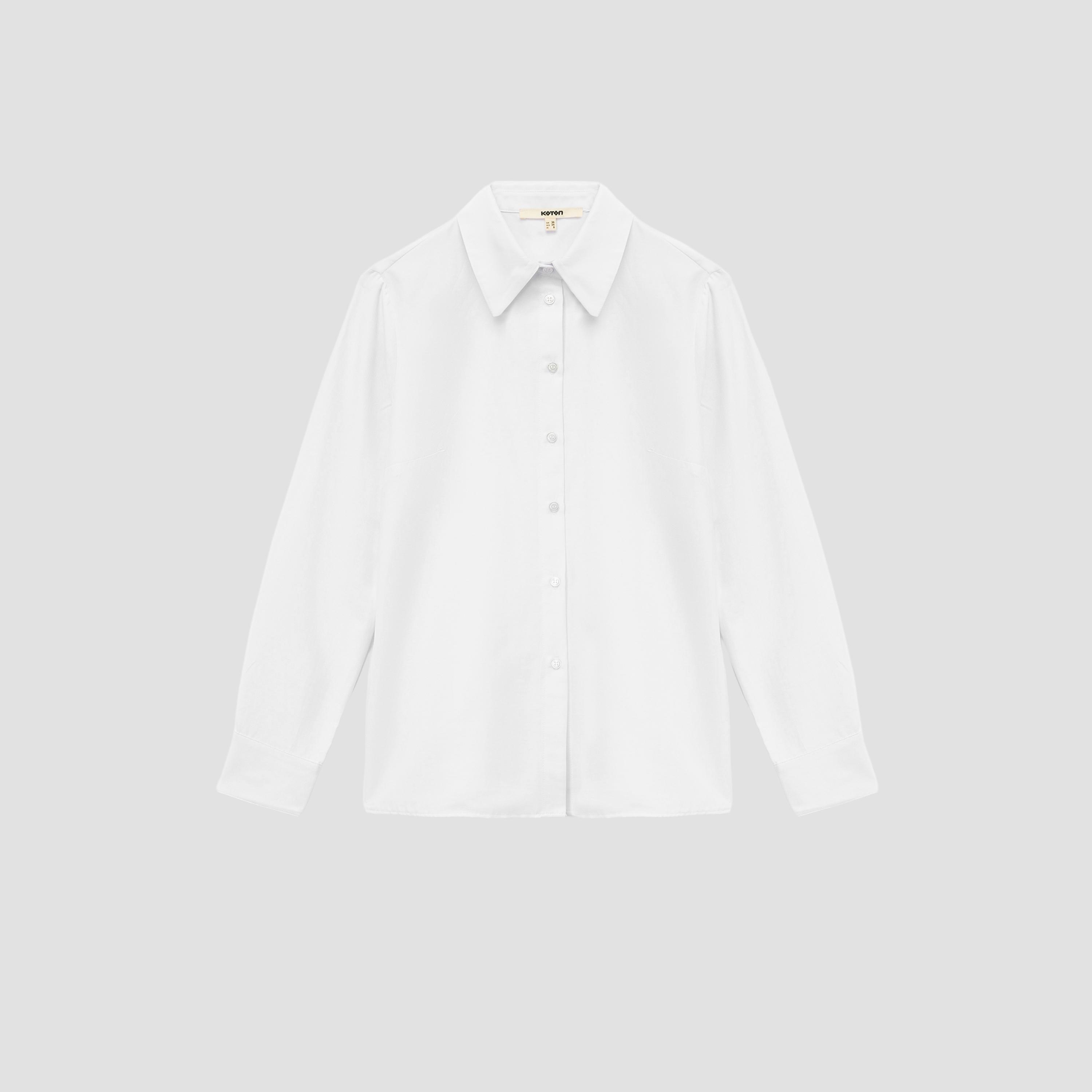 KOTON White Collared Women's Shirt-women-clothing-shirtsandblouses-shirts-image-3
