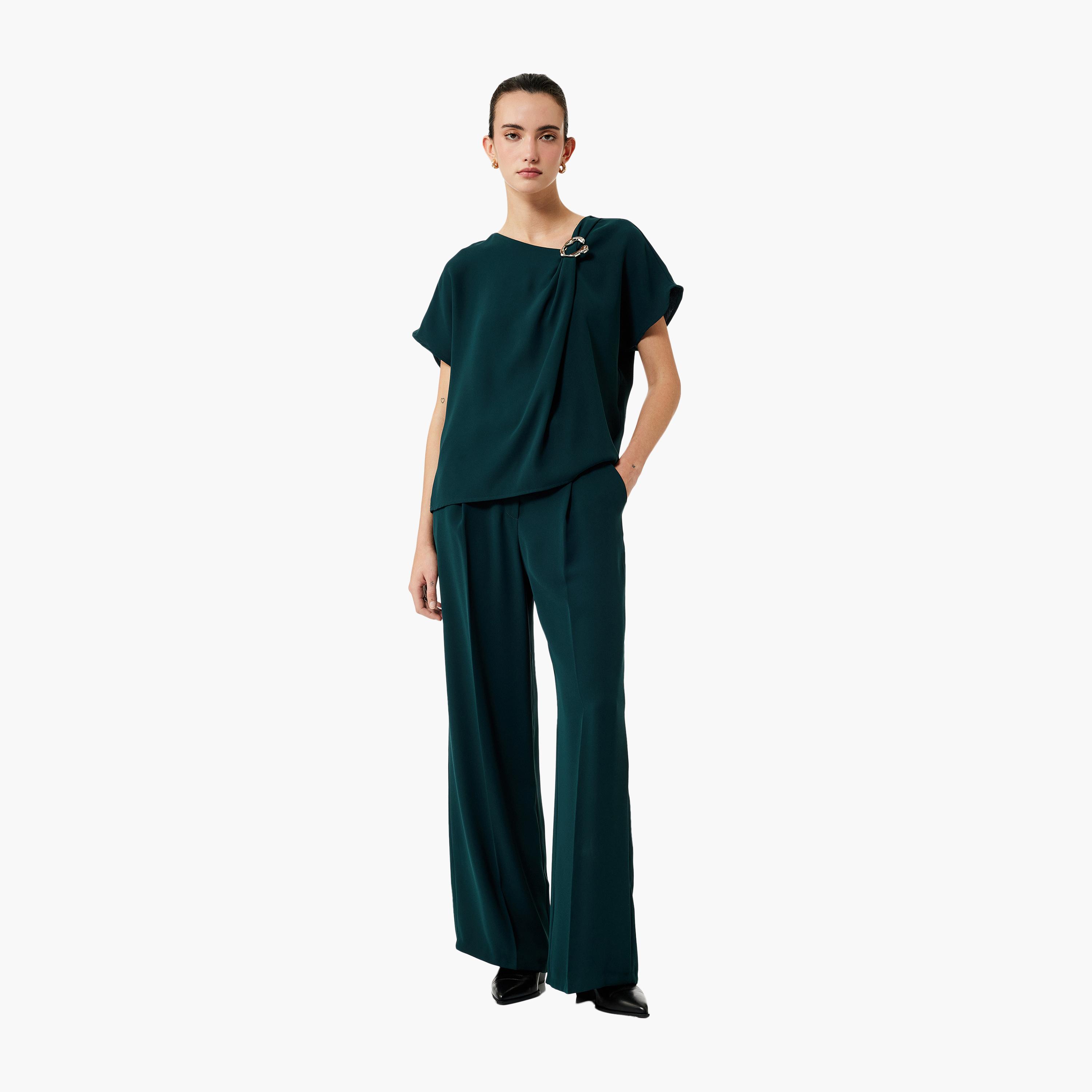 KOTON Green Asymmetric Neck Women's Top-women-clothing-shirtsandblouses-blouses-image-2