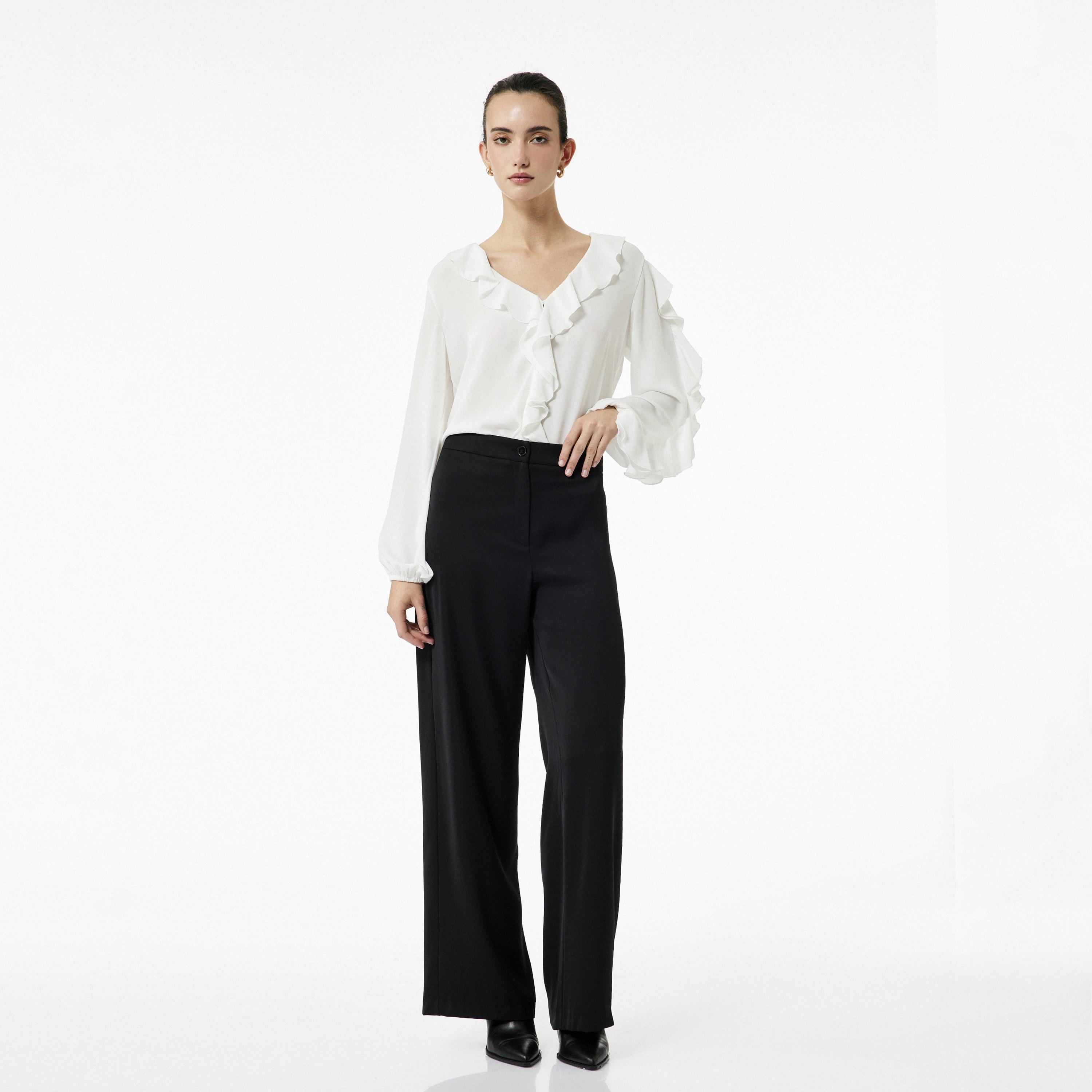 KOTON White Ruffled Women's Top-women-clothing-shirtsandblouses-blouses-image-2