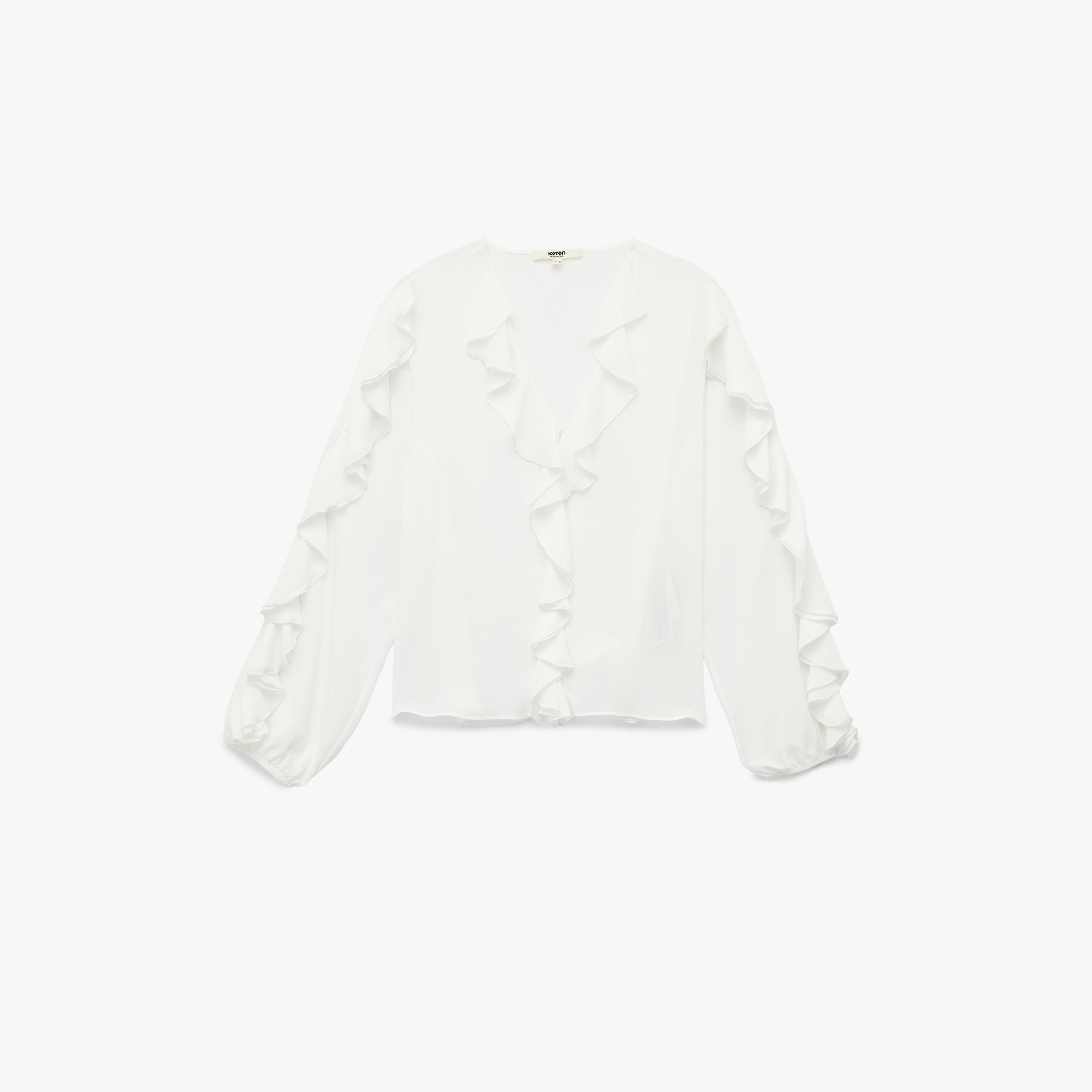 KOTON White Ruffled Women's Top-women-clothing-shirtsandblouses-blouses-image-4