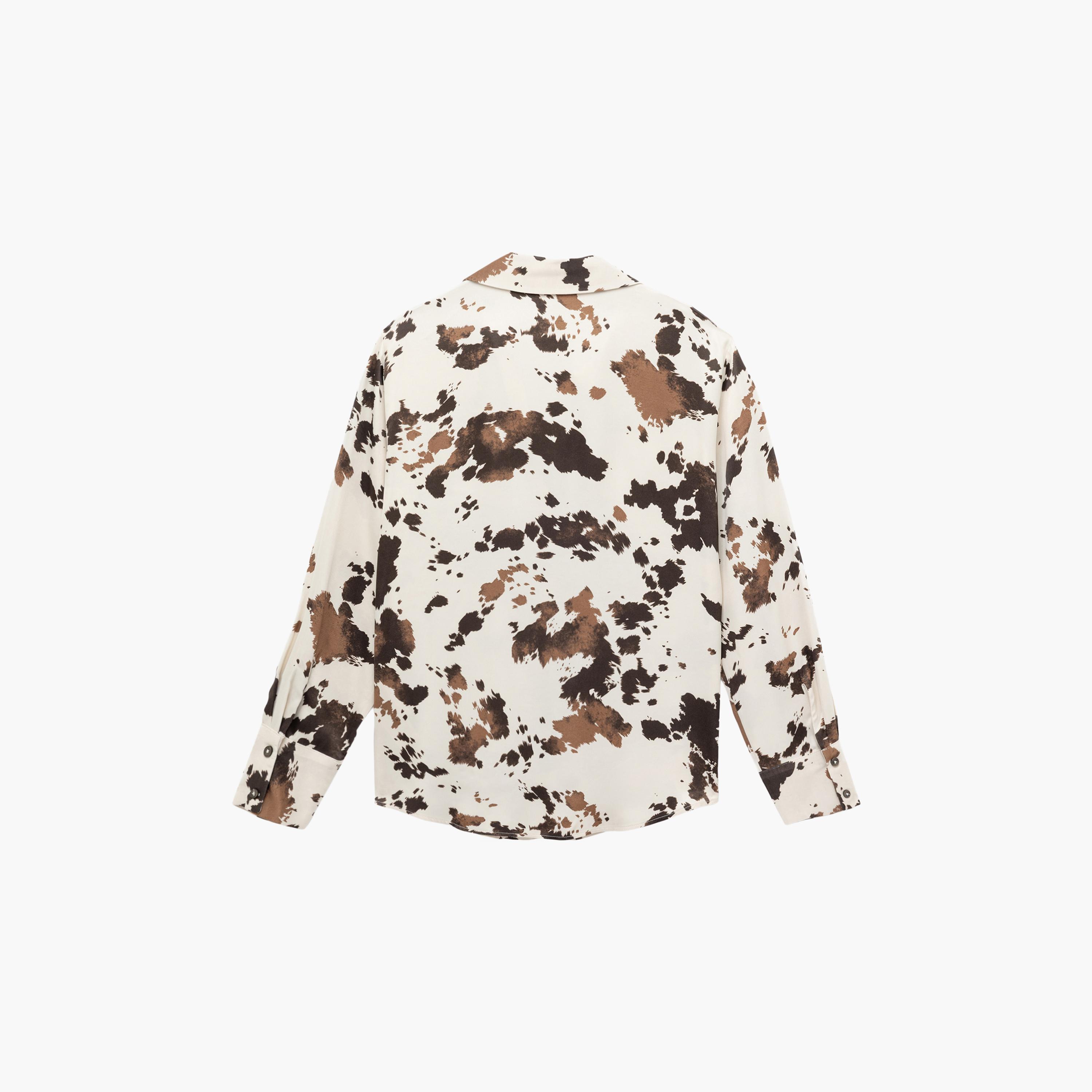 KOTON Multicolour Abstract Collared Women's Shirt-women-clothing-shirtsandblouses-shirts-image-4