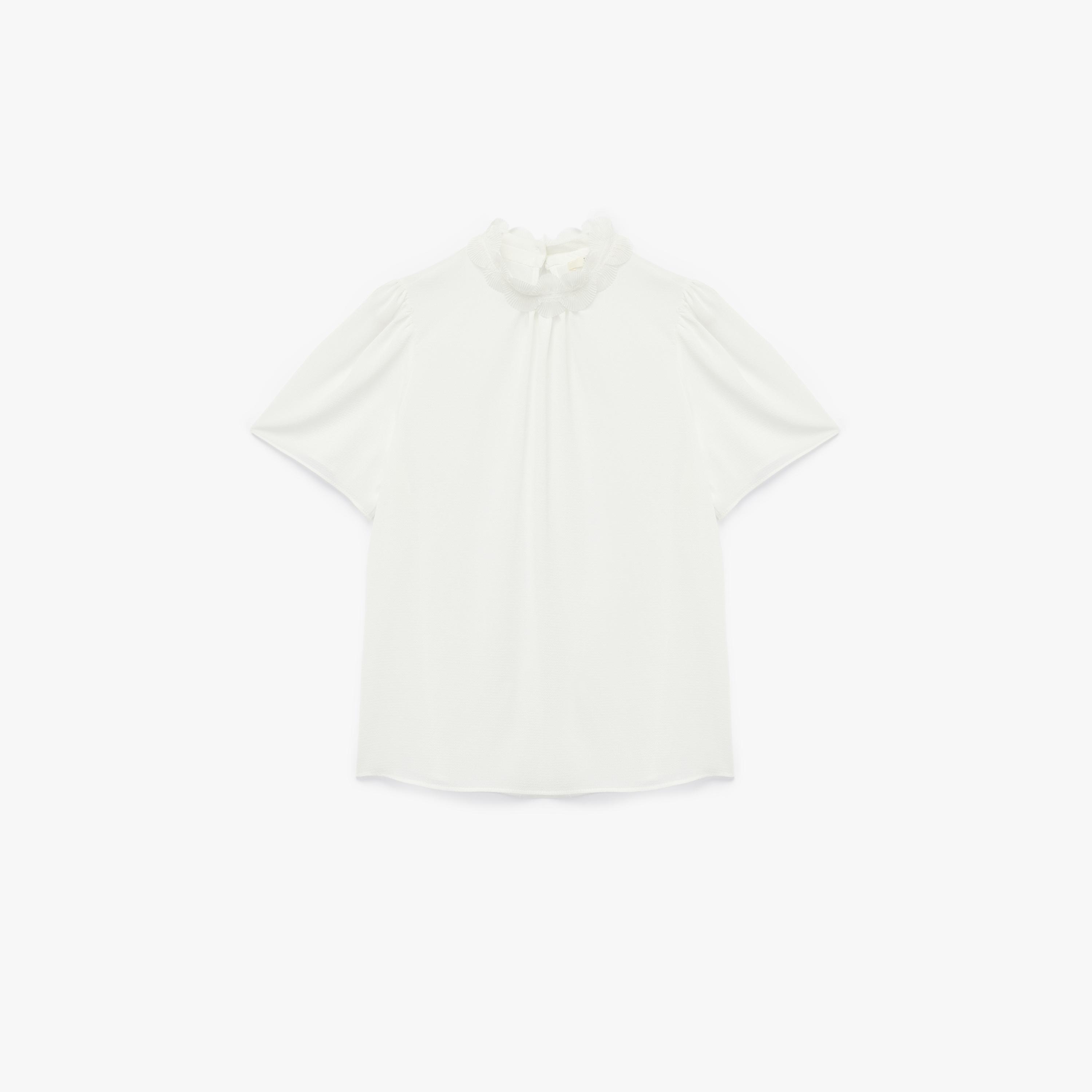 KOTON White High Neck Puff Sleeves Women's Top-women-clothing-shirtsandblouses-blouses-image-4