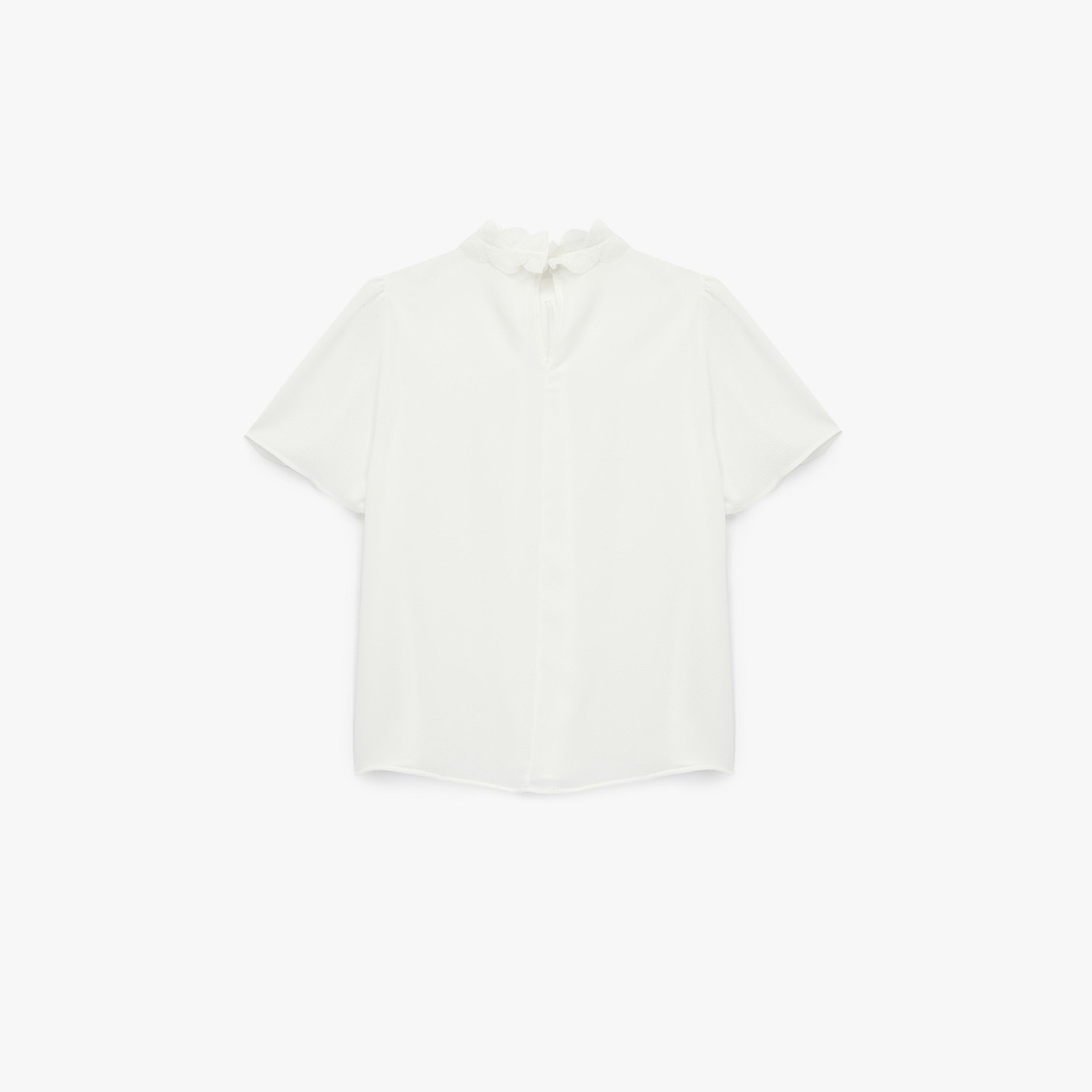 KOTON White High Neck Puff Sleeves Women's Top-women-clothing-shirtsandblouses-blouses-image-5