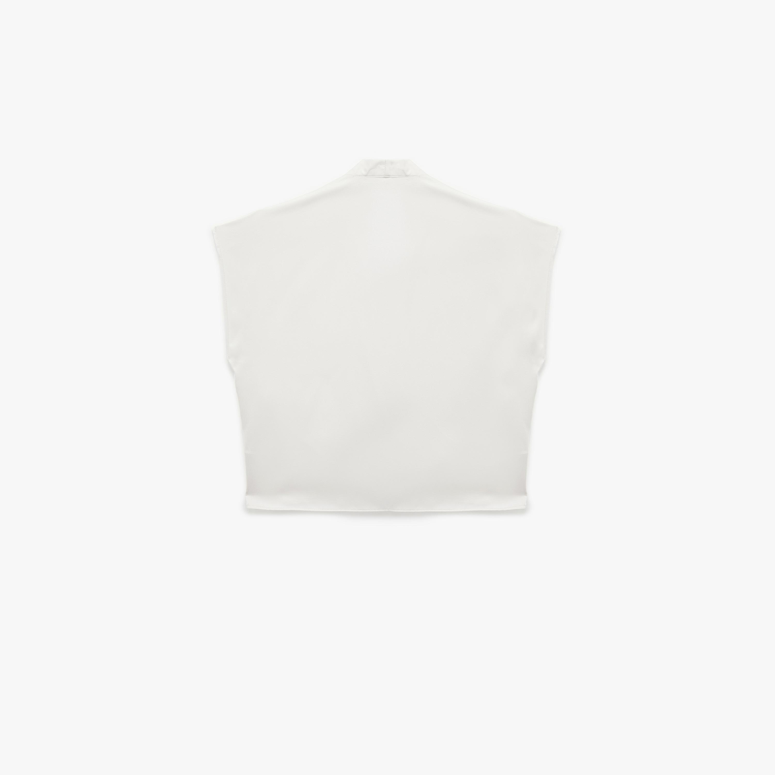 بلوزة نسائية بقصة رقبة متداخلة بلون أبيض من كوتون-women-clothing-shirtsandblouses-blouses-image-4