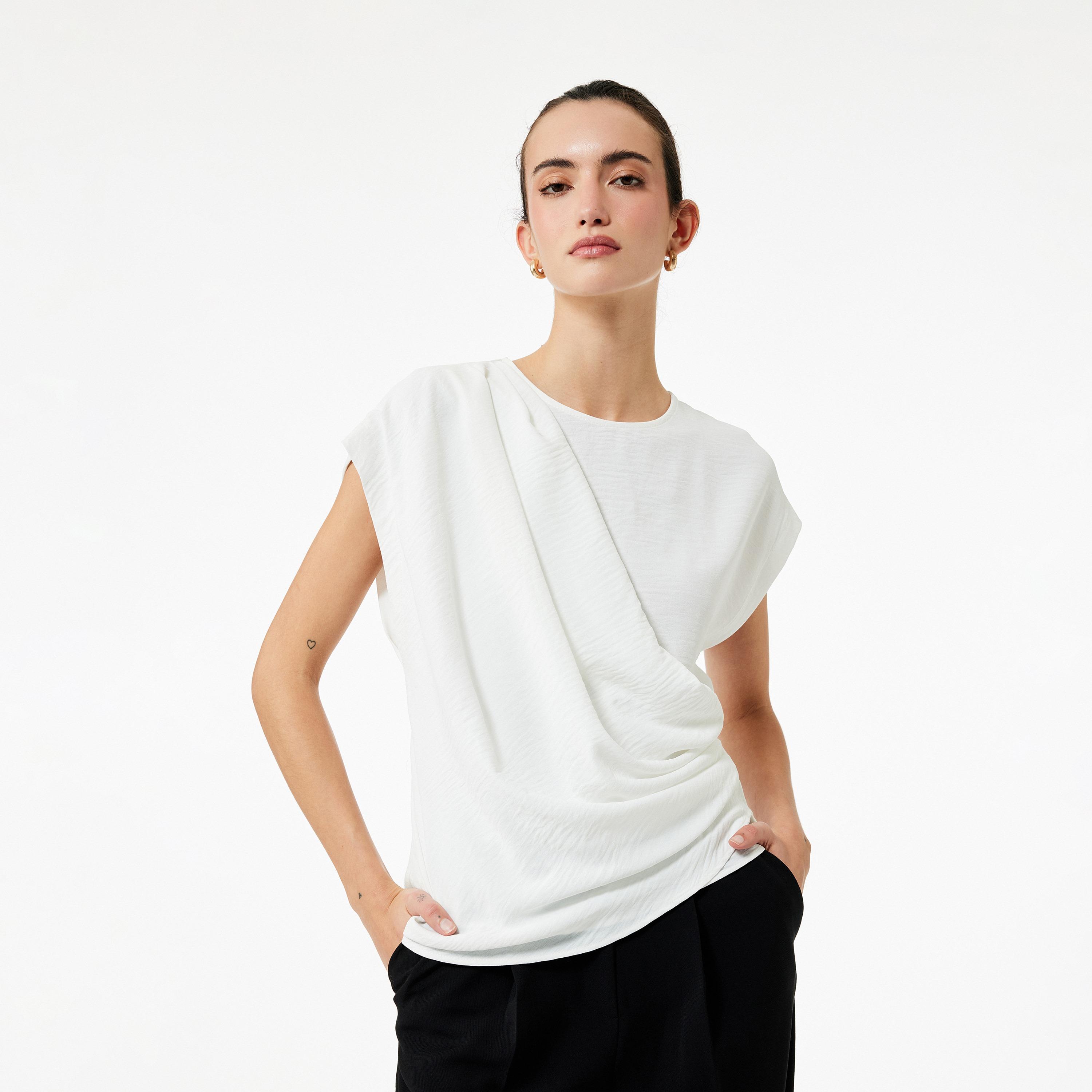 KOTON White Textured Aerobin Women's Top-women-clothing-shirtsandblouses-blouses-image-1