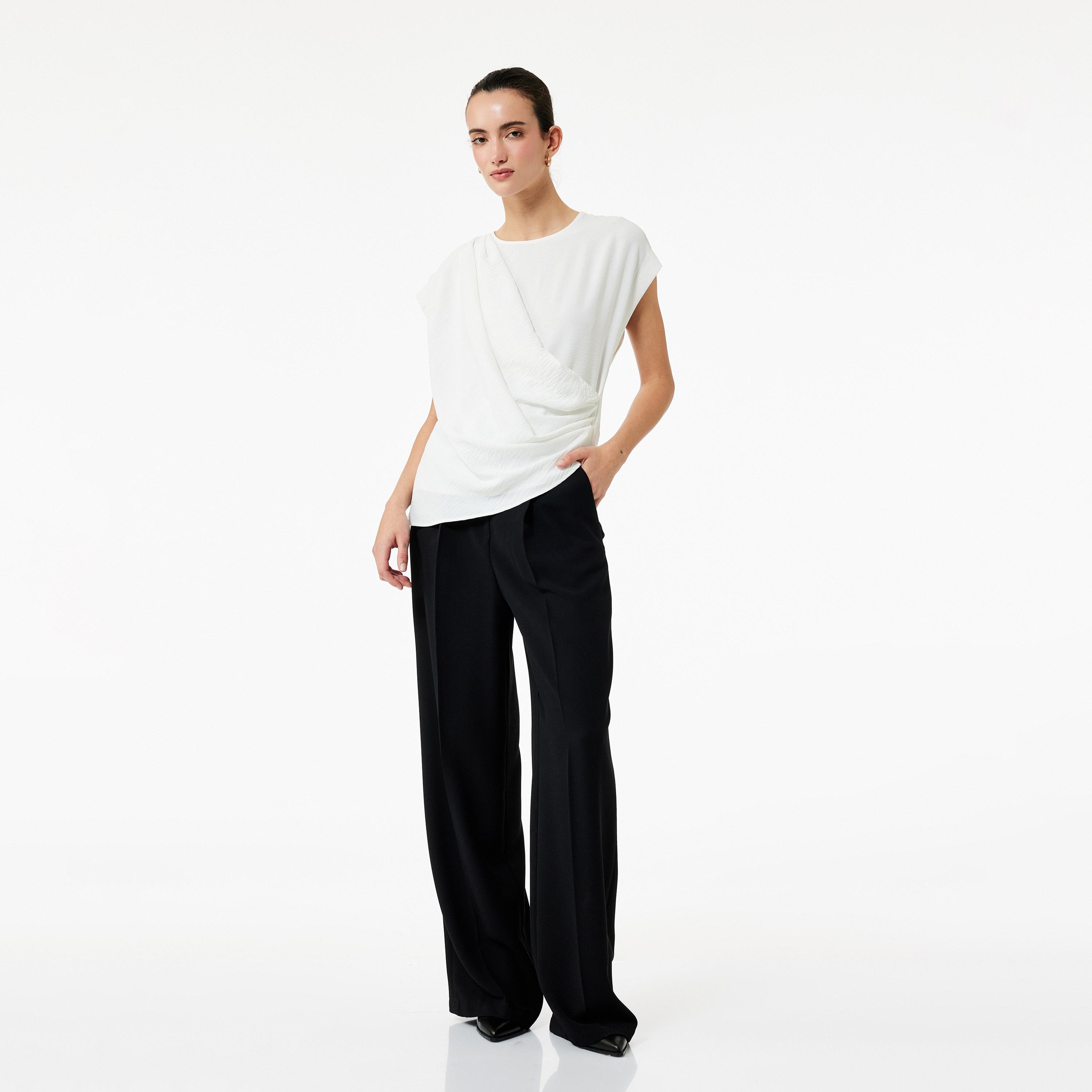 KOTON White Textured Aerobin Women's Top-women-clothing-shirtsandblouses-blouses-image-2