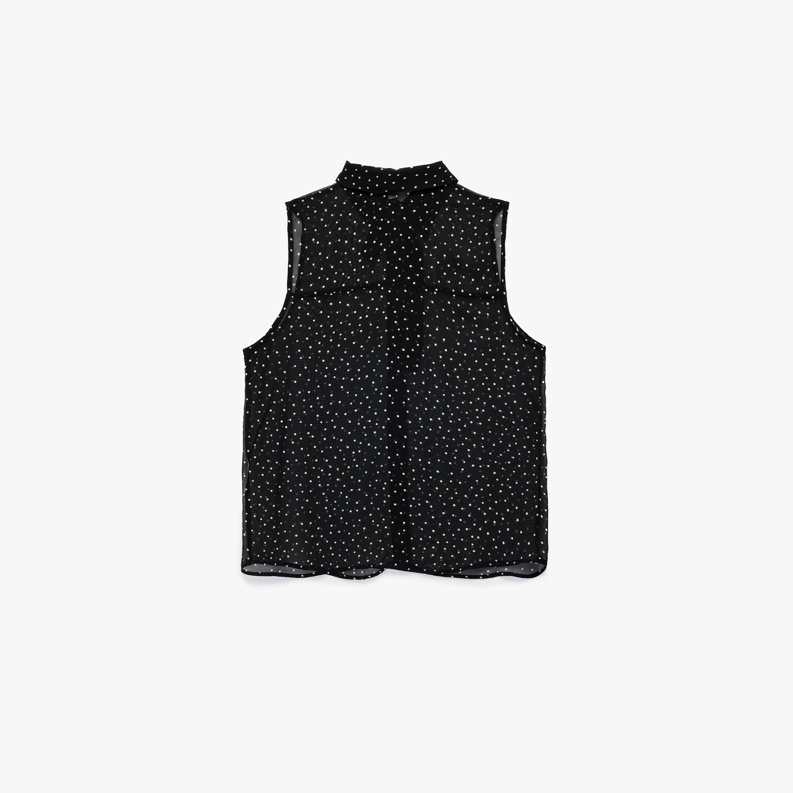 KOTON Black Polka Dot Spread Collar Women's Top-women-clothing-shirtsandblouses-blouses-image-4