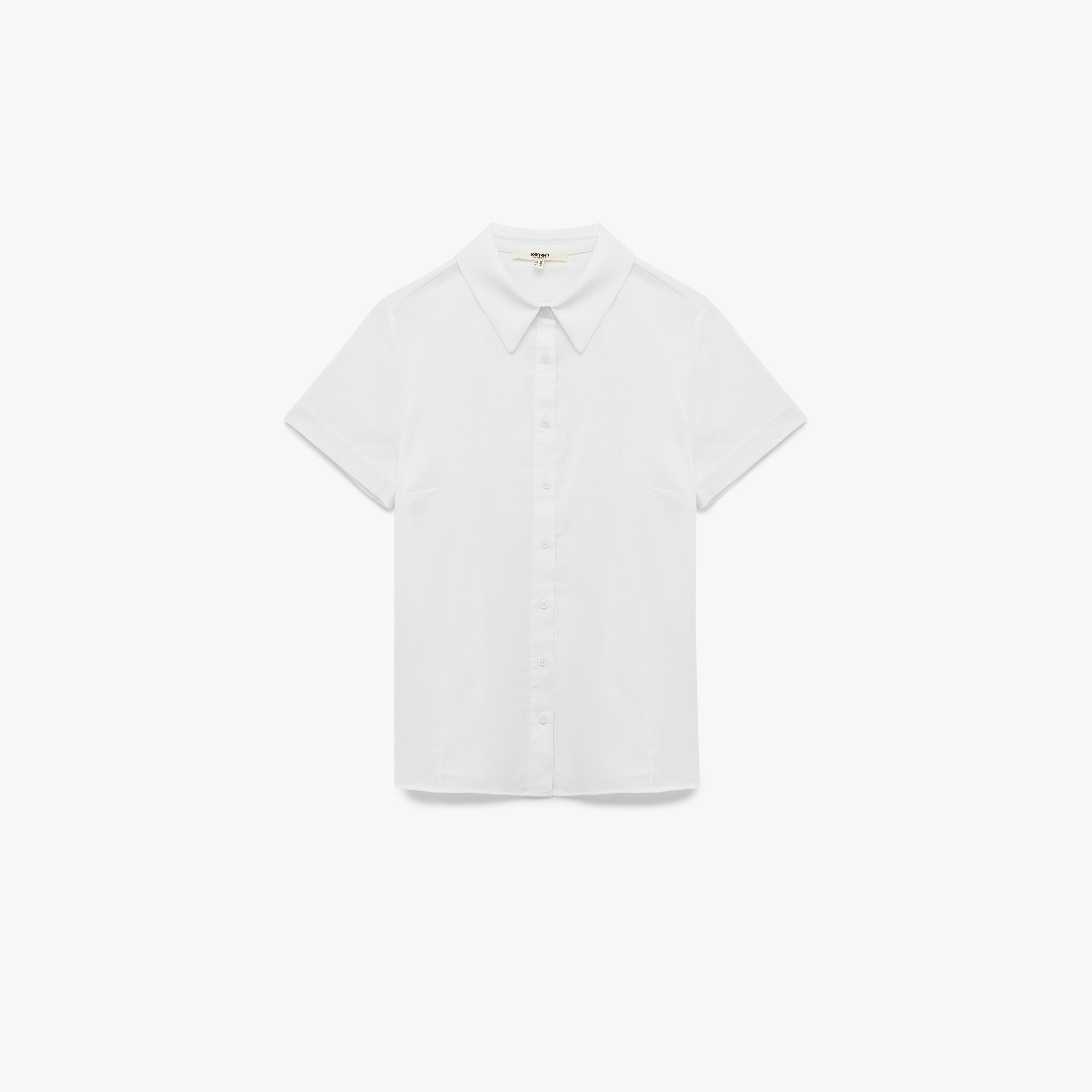 قميص نسائي من القطن بلون أبيض وياقة مفرودة من كوتون-women-clothing-shirtsandblouses-shirts-image-3